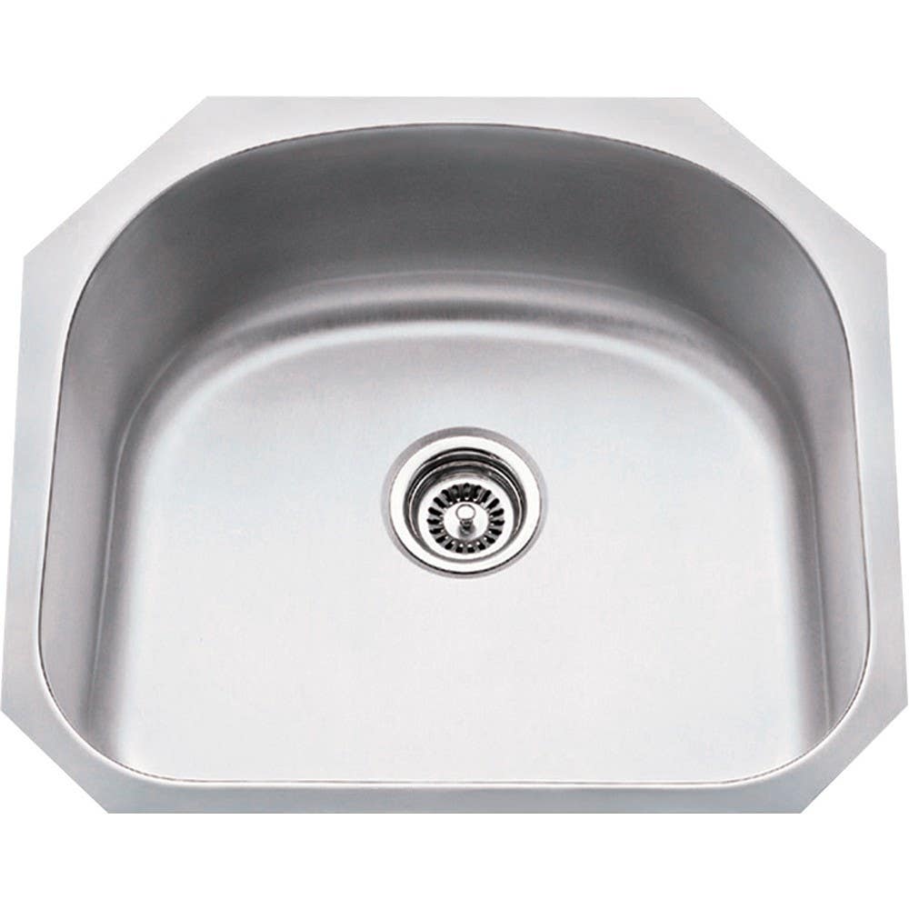 Hardware Resources 861 Undermount 18 Gauge Stainless Steel Single Bowl Sink, 23 1/4" L x 20 7/8" W x 9" D