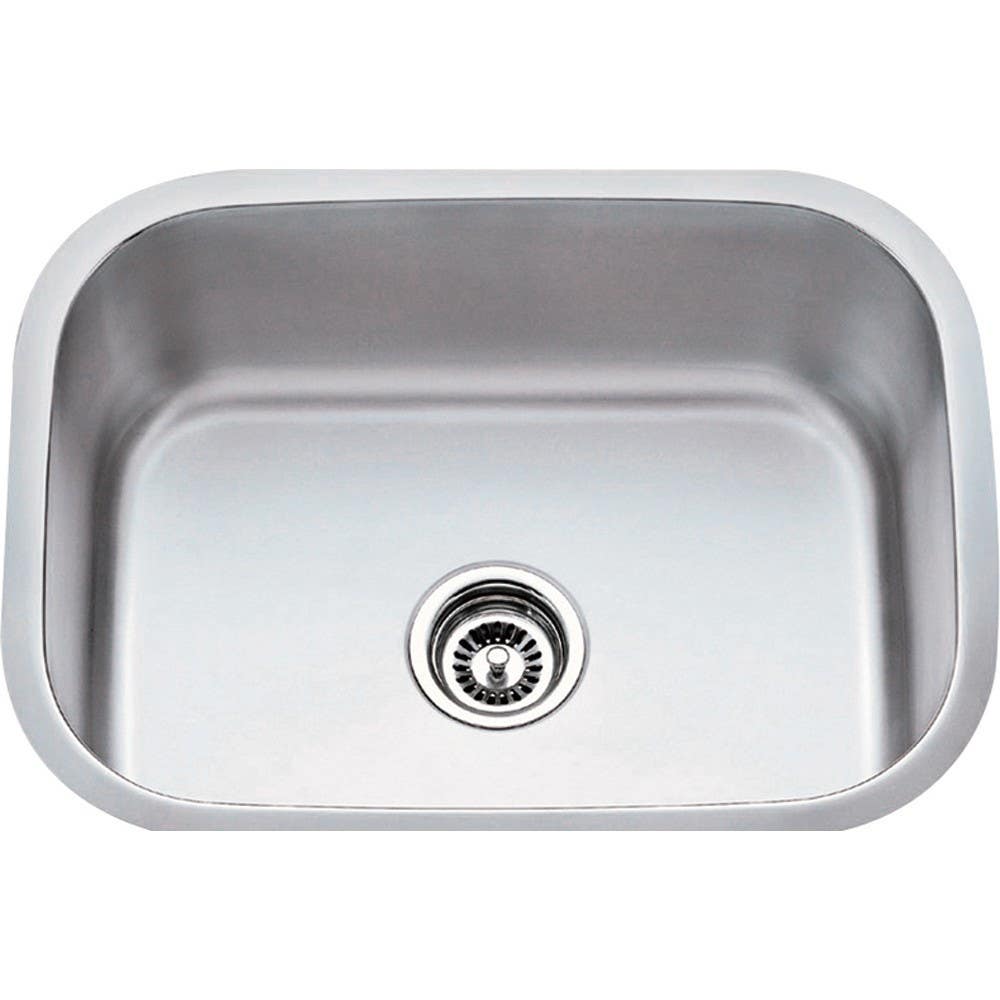 Hardware Resources 862 Undermount 18 Gauge Stainless Steel Single Bowl Sink, 23 1/2" L x 17 3/4" W x 9" D