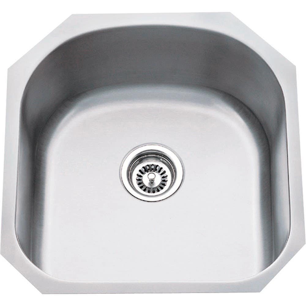 Hardware Resources 863 Undermount 18 Gauge Stainless Steel Single Bowl Sink, 19 3/4" L x 20 1/2" W x 9" D