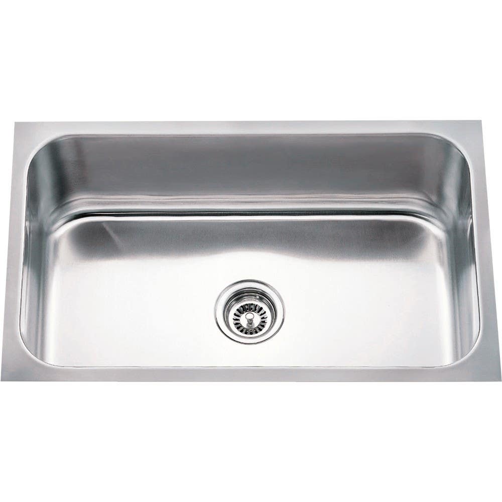 Hardware Resources 868 Undermount 18 Gauge Stainless Steel Single Bowl Sink, 30" L x 18" W x 9" D
