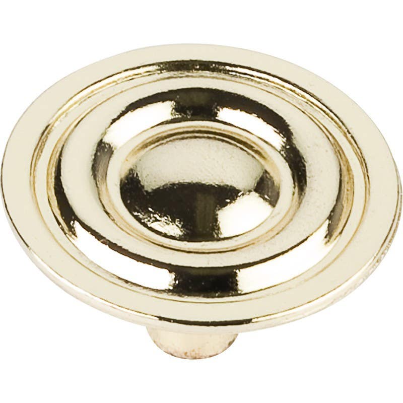 Elements 875AB Kingsport Cabinet Ringed Button Knob, Diamete-1 5/16", Finish-Brushed Antique Brass