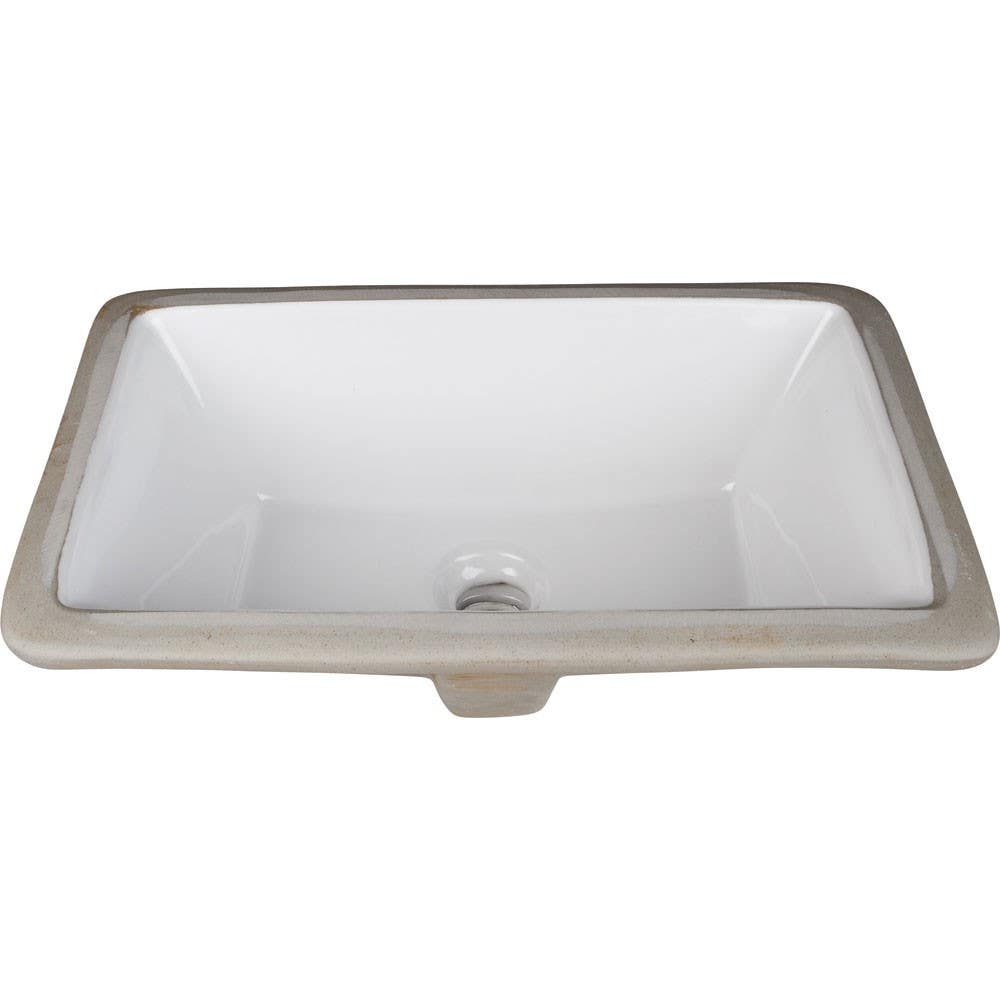 Hardware Resources H8909WH Rectangle Undermount Porcelain Bathroom Sink W/ Overflow, Finish-White