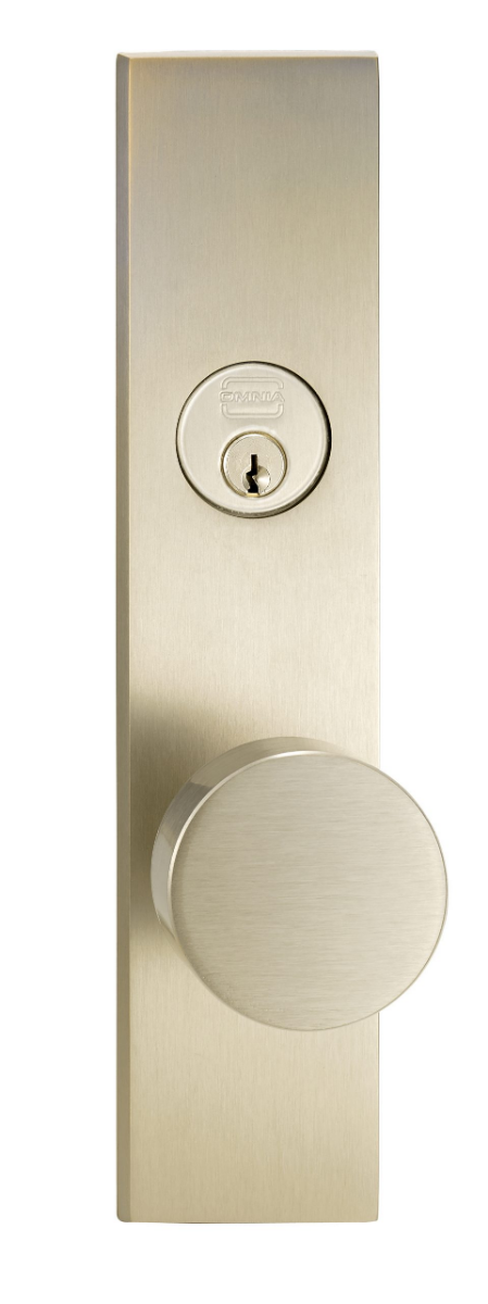 Omnia 12935 Exterior Modern Mortise Entrance Knob Lockset - Solid Brass