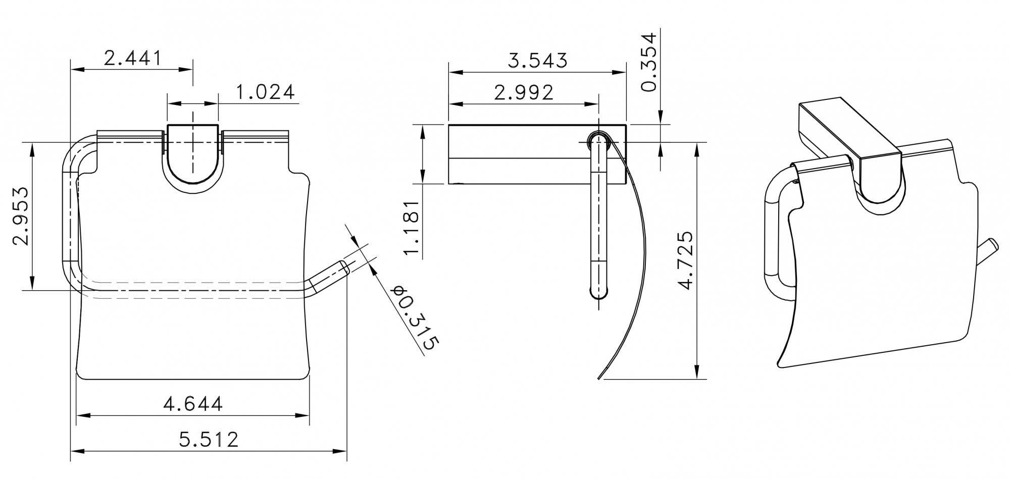 American Imaginations AI-13337 Chrome Plated Toilet Paper Holder With Single Rod Towel Rack Accessory Set