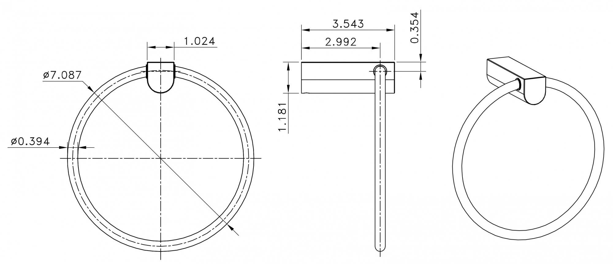 American Imaginations AI-13364 Chrome Plated Towel Ring With Multi-Rod Towel Rack Accessory Set