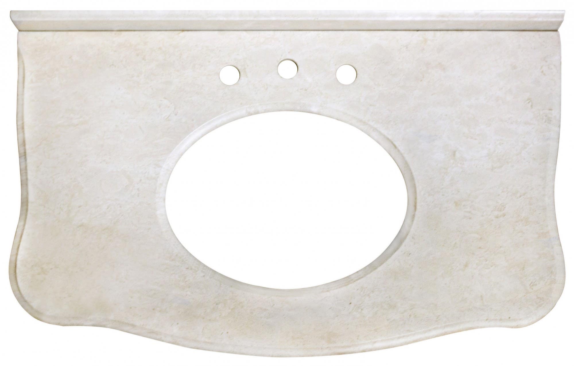 American Imaginations AI-141 37.5-in. W x 22.5-in. D Marble Top In Beige Color For 8-in. o.c. Faucet