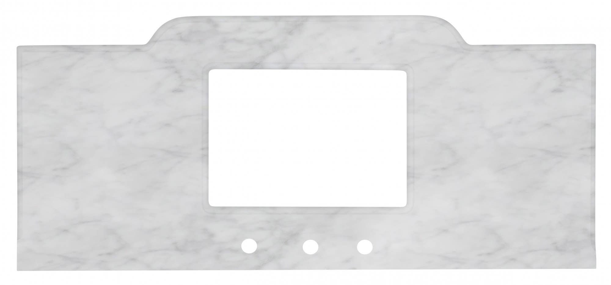 American Imaginations AI-219 49.25-in. W x 21.65-in. D Marble Top In Bianca Carara Color For 8-in. o.c. Faucet