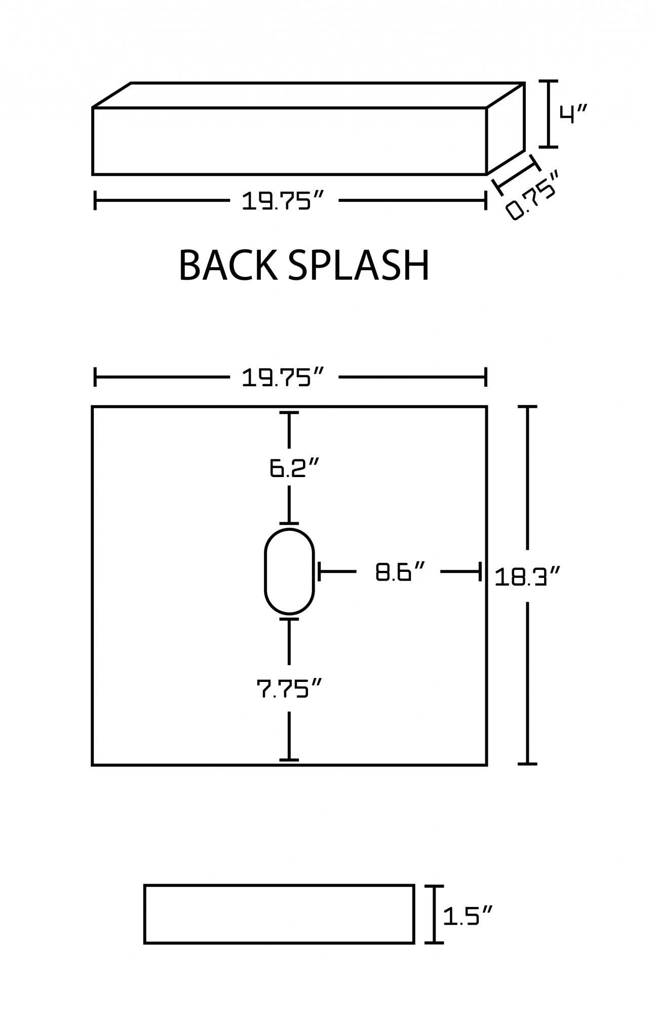 American Imaginations AI-1639 19.75-in. W x 18.3-in. D Marble Top In Beige Color For Wall Mount Faucet