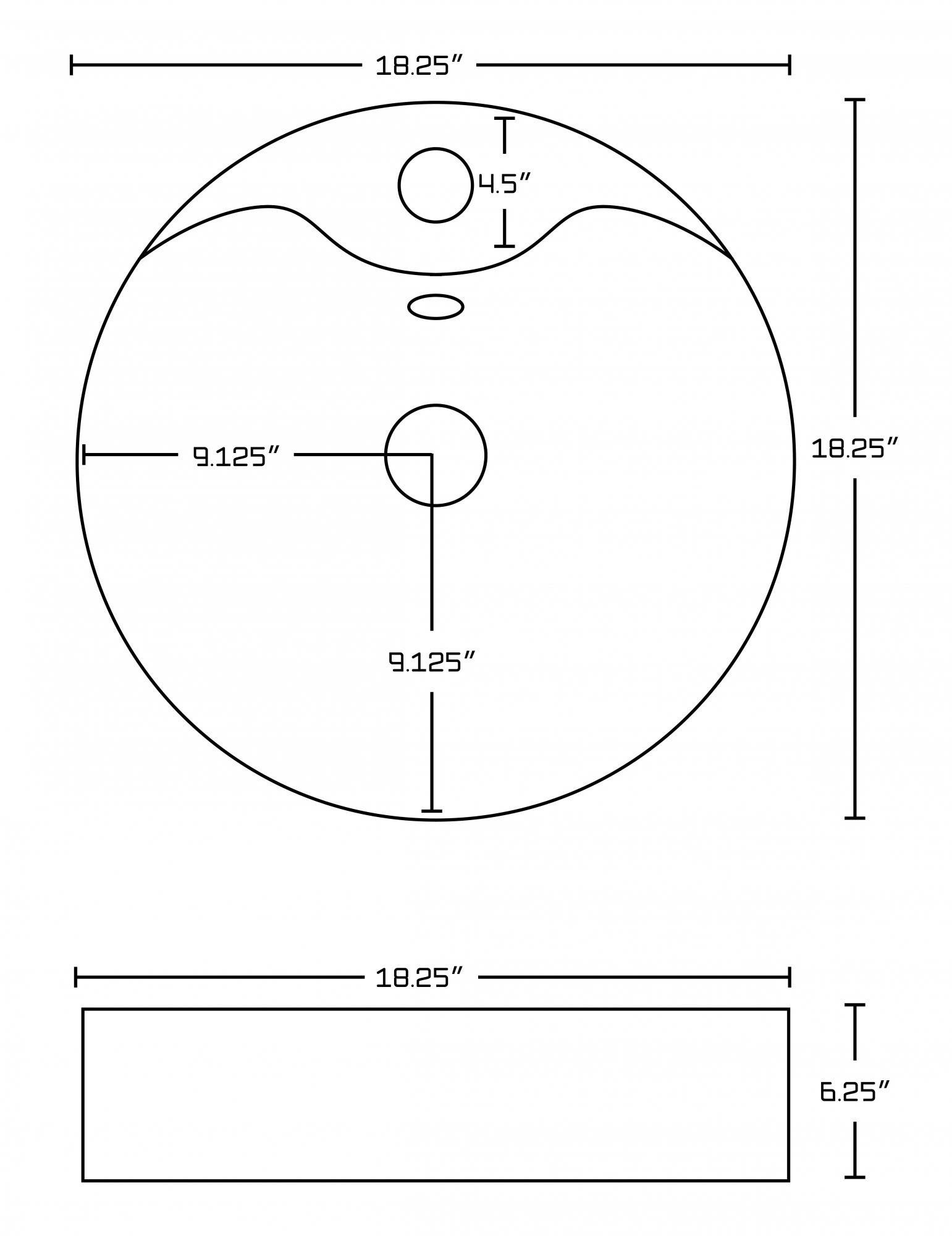 American Imaginations AI-146 18.25-in. W x 18.25-in. D Above Counter Round Vessel In White Color For Single Hole Faucet