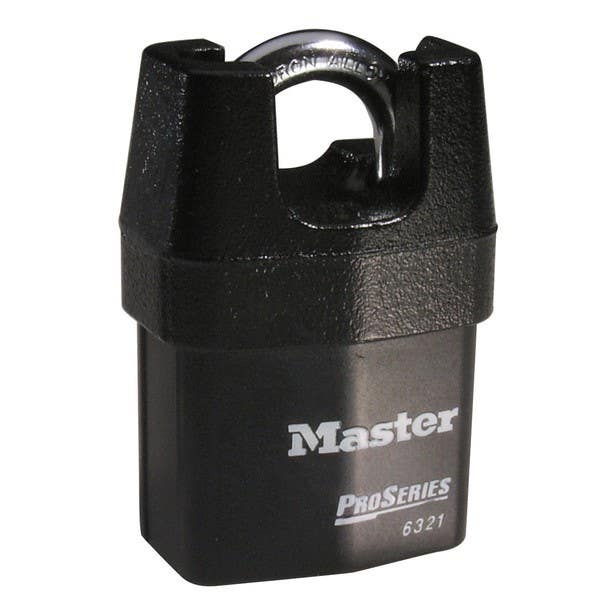 Master Lock 6321 Solid Iron Shrouded High Security Pro Series Rekeyable Padlock 2-1/8" (54mm)