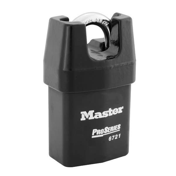 Master Lock 6721/6727 Pro Series Door Key Compatible Solid Iron Shrouded Padlock