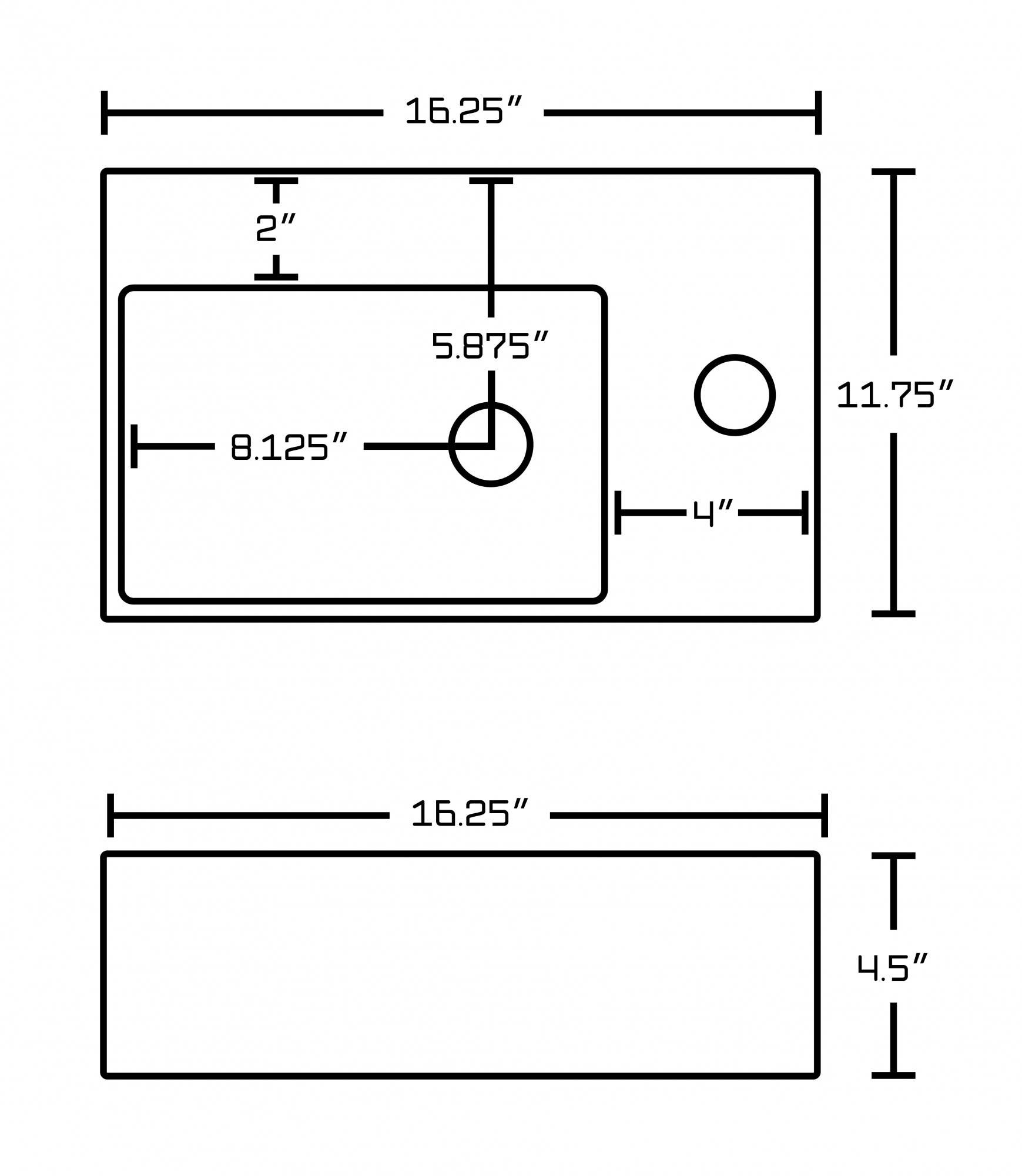 American Imaginations AI-1301 16.25-in. W x 11.75-in. D Above Counter Rectangle Vessel In White Color For Single Hole Faucet