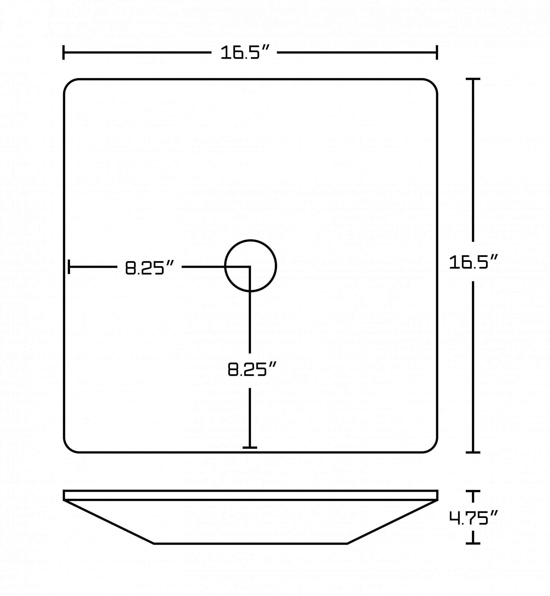 American Imaginations AI-11024 16.5-in. W x 16.5-in. D Above Counter Square Vessel In White Color For Deck Mount Faucet