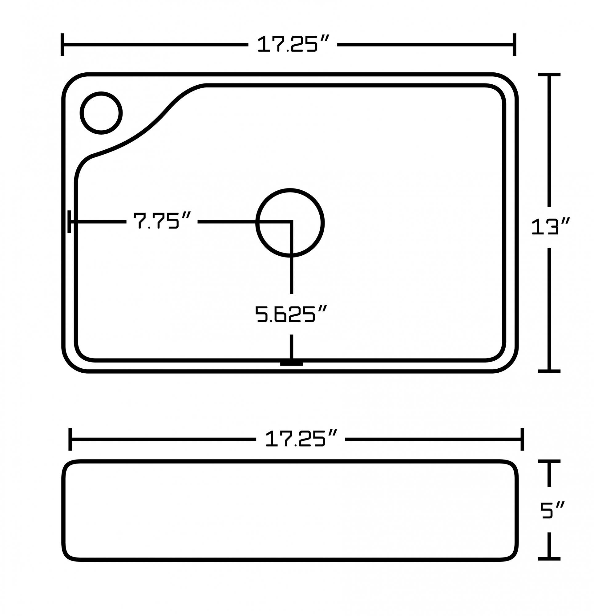 American Imaginations AI-11028 17.25-in. W x 13-in. D Above Counter Rectangle Vessel In White Color For Single Hole Faucet