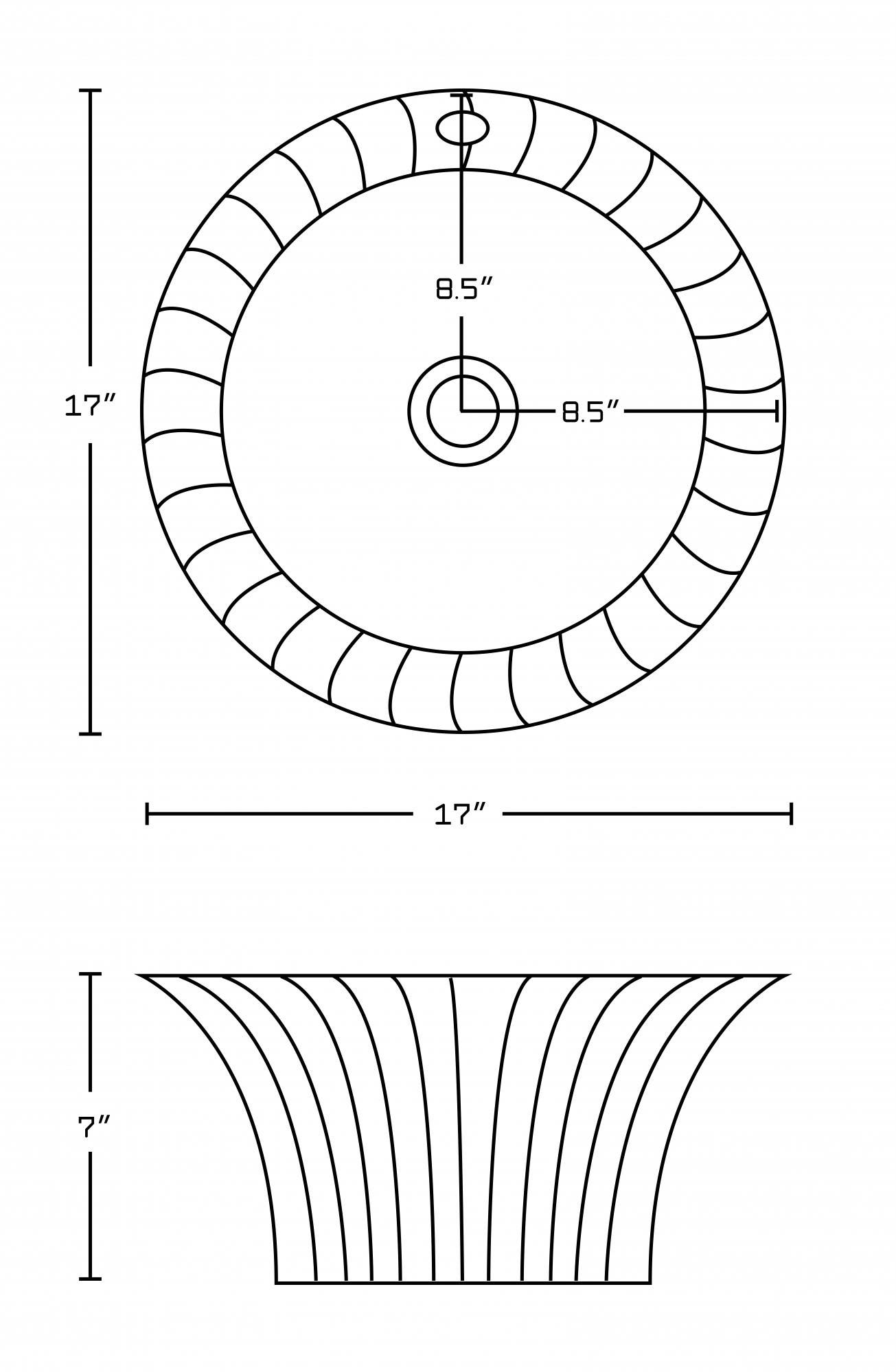 American Imaginations AI-14019 17-in. W x 17-in. D Above Counter Round Vessel In White Color For Wall Mount Faucet