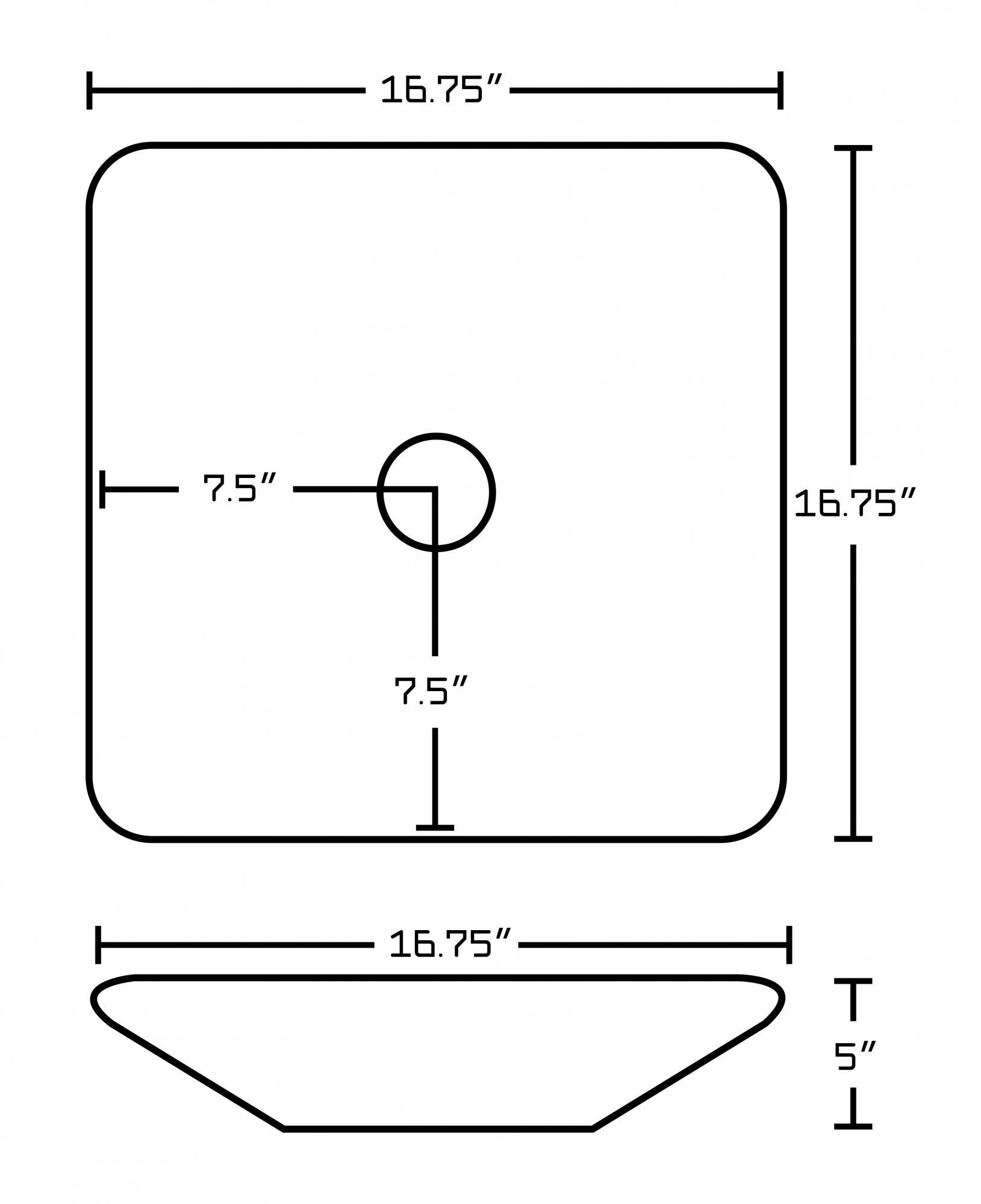 American Imaginations AI-14026 16.5-in. W x 16.5-in. D Above Counter Square Vessel In White Color For Wall Mount Faucet