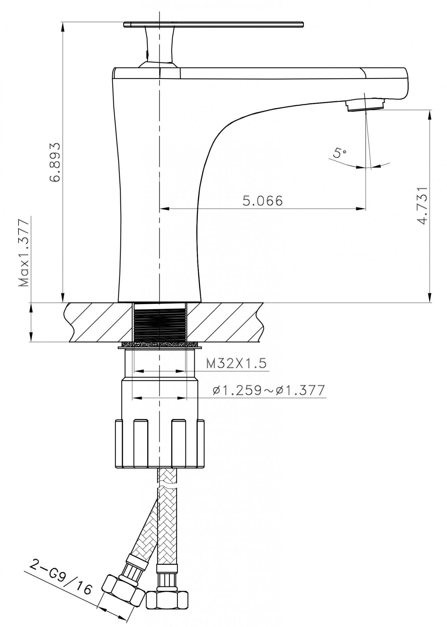 American Imaginations AI-1782 Single Hole CUPC Approved Brass Faucet In Chrome Color