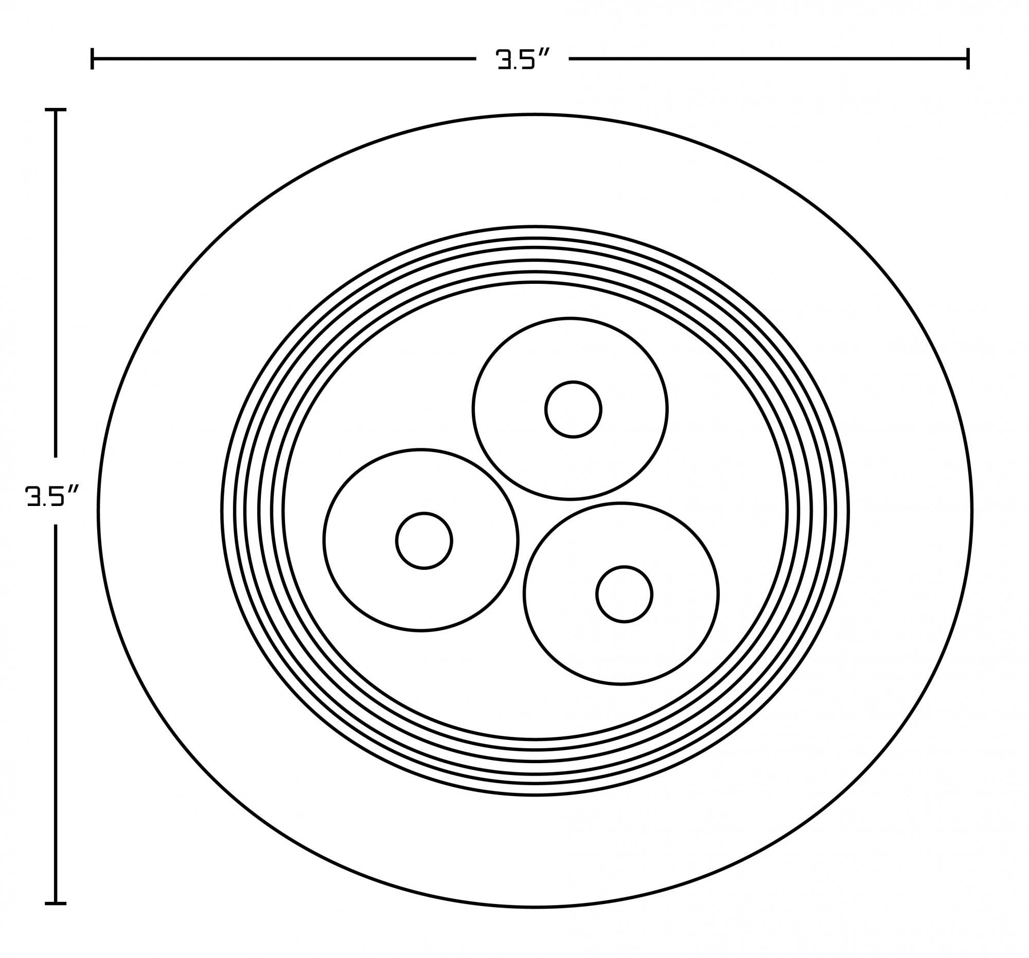 American Imaginations AI-586 3.5-in.W Round Brass-LED Recessed Pot Light, Chrome