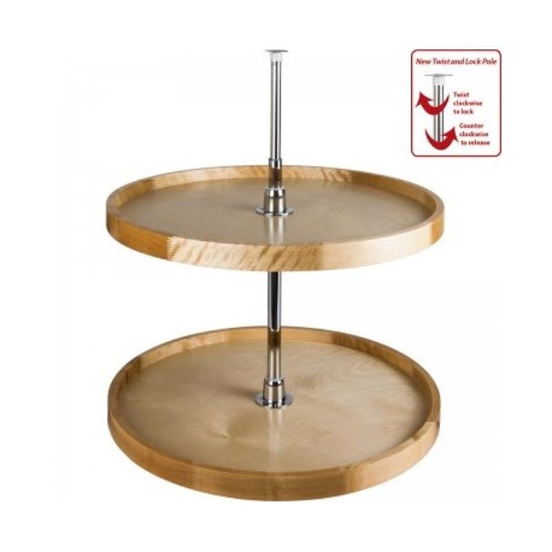Hardware Resources LS Wood Lazy Susan Set W/ Twist & Lock