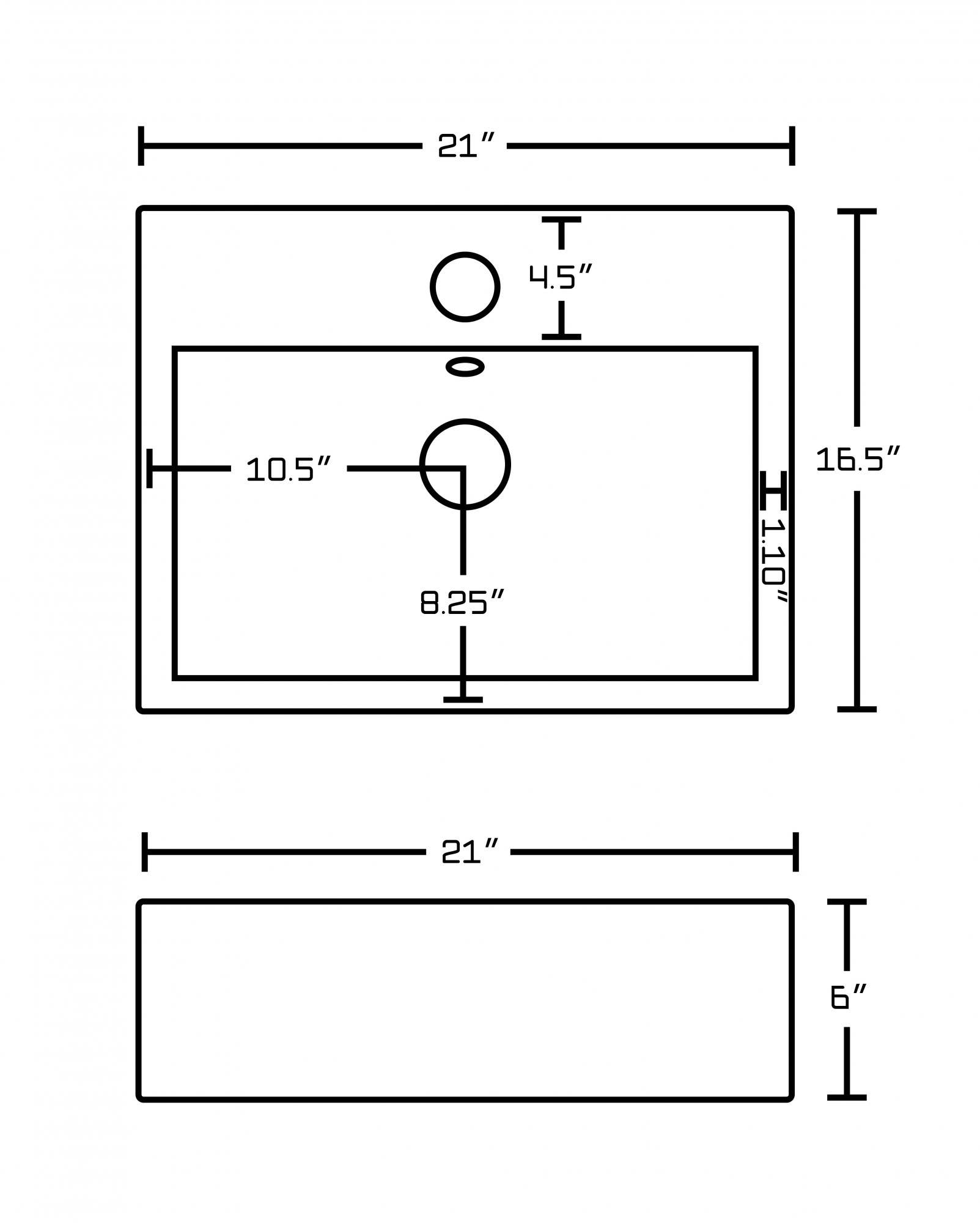 American Imaginations AI-15382 Rectangle Vessel Set In White Color With Single Hole CUPC Faucet And Drain