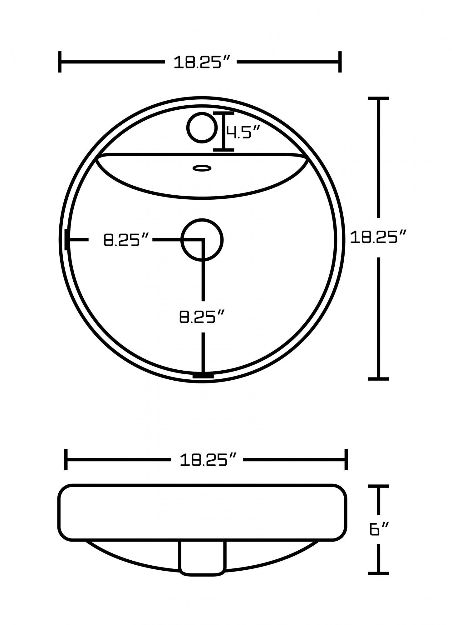 American Imaginations AI-17870 Round Vessel Set In White Color With Single Hole CUPC Faucet