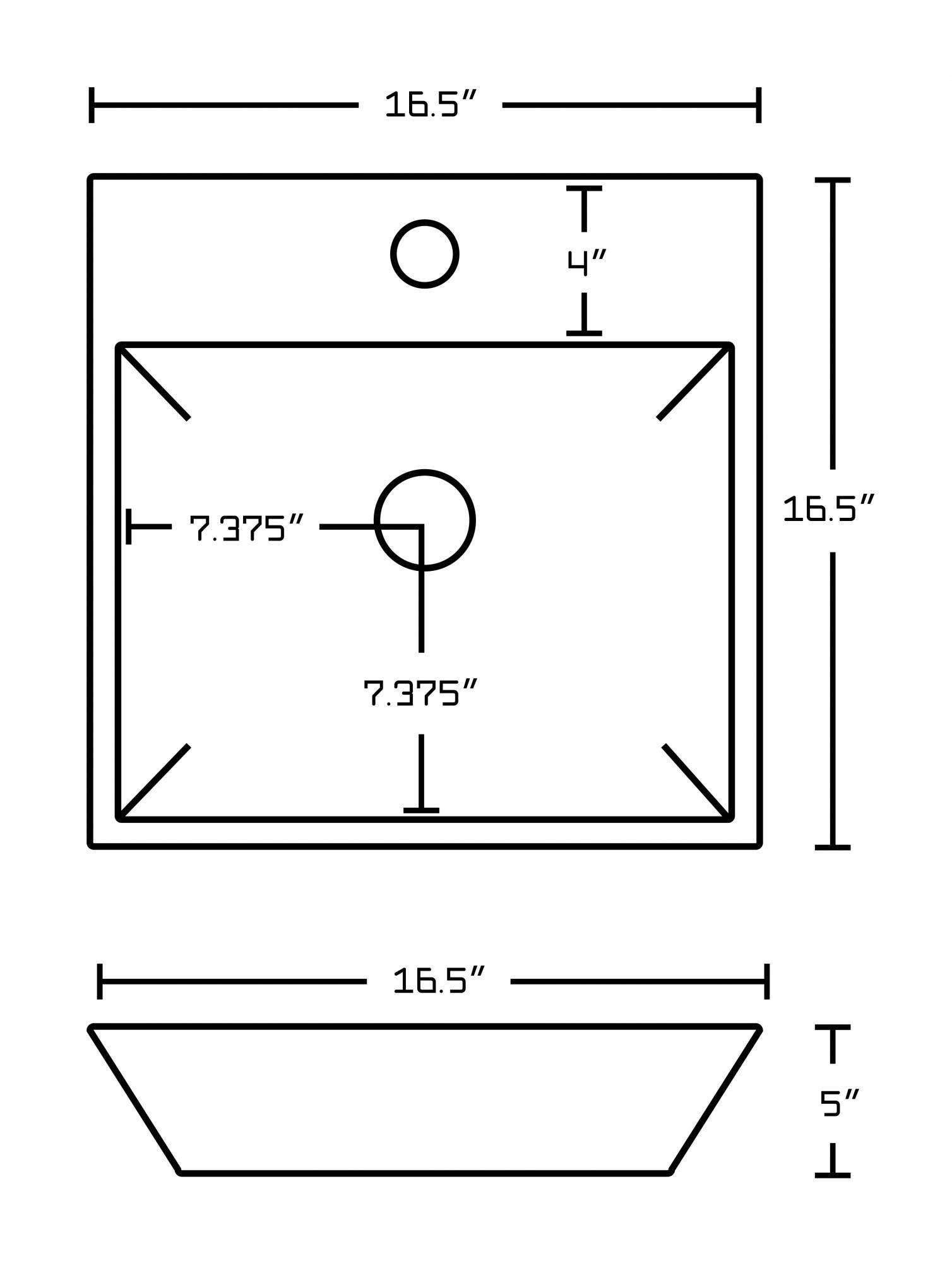 American Imaginations AI-18030 Square Vessel Set In White Color With Single Hole CUPC Faucet