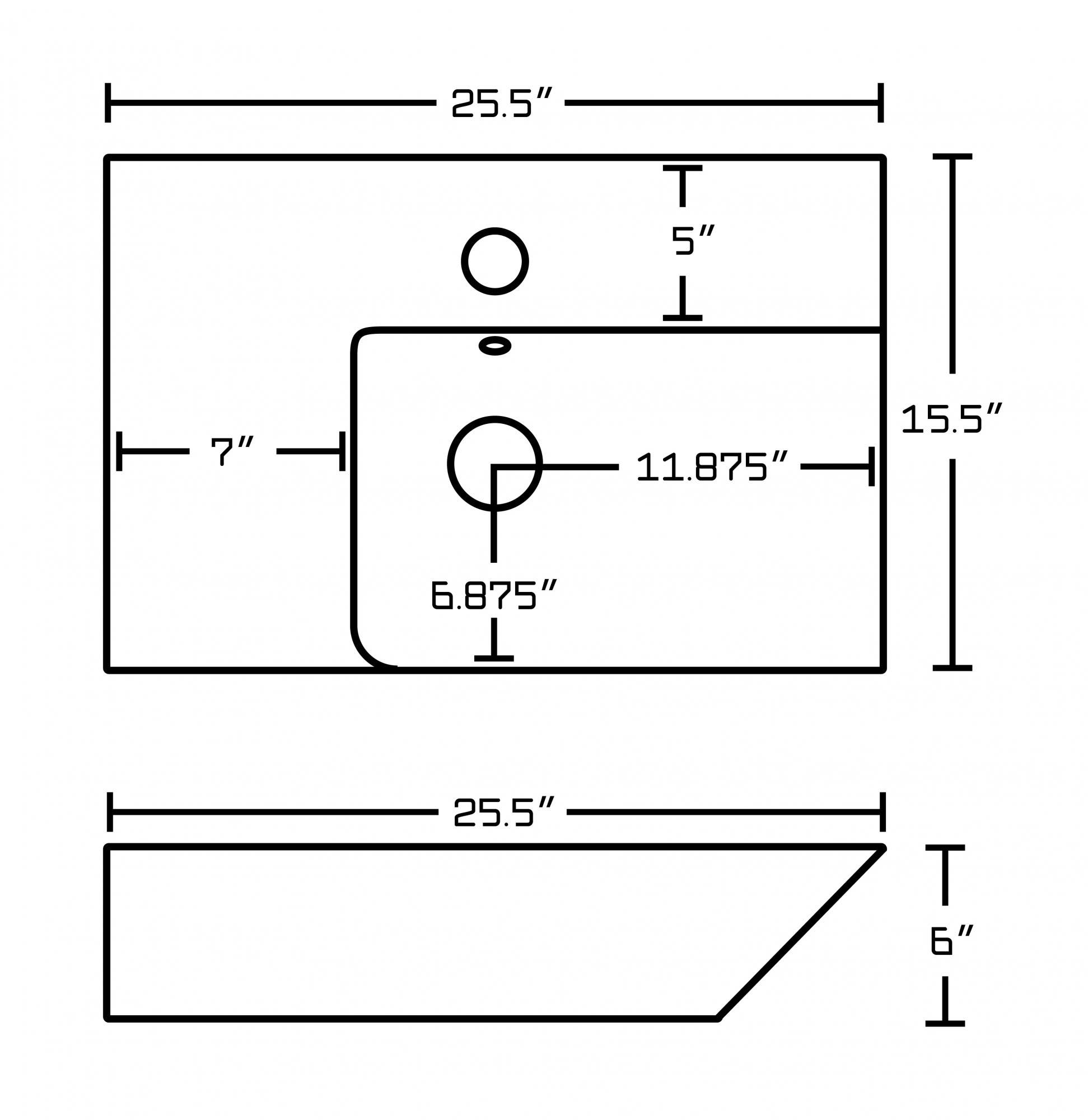 American Imaginations AI-18076 Rectangle Vessel Set In White Color With Single Hole CUPC Faucet