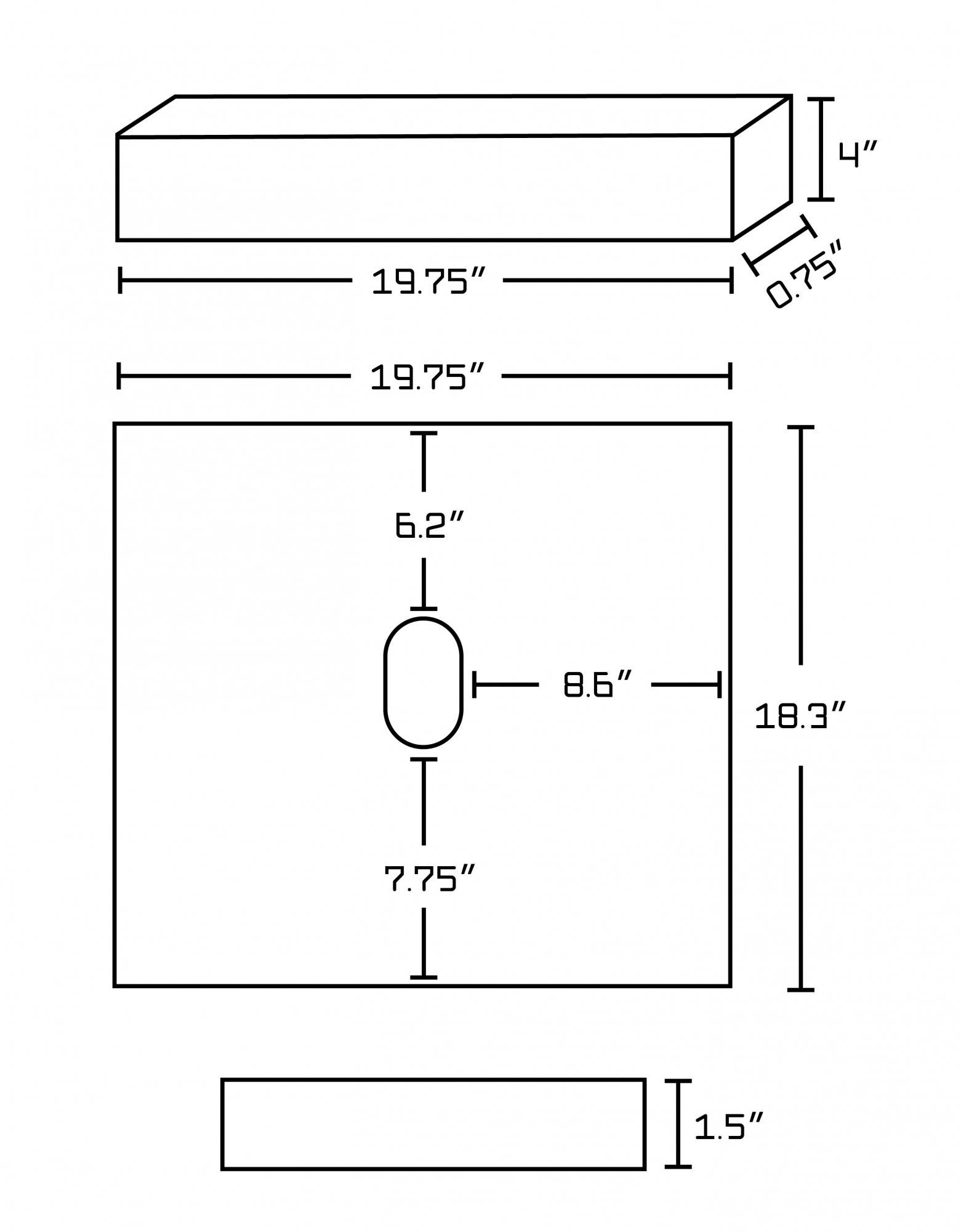 American Imaginations AI-1640 19.75-in. W x 18.3-in. D Marble Top In Bianca Carara Color For Wall Mount Faucet
