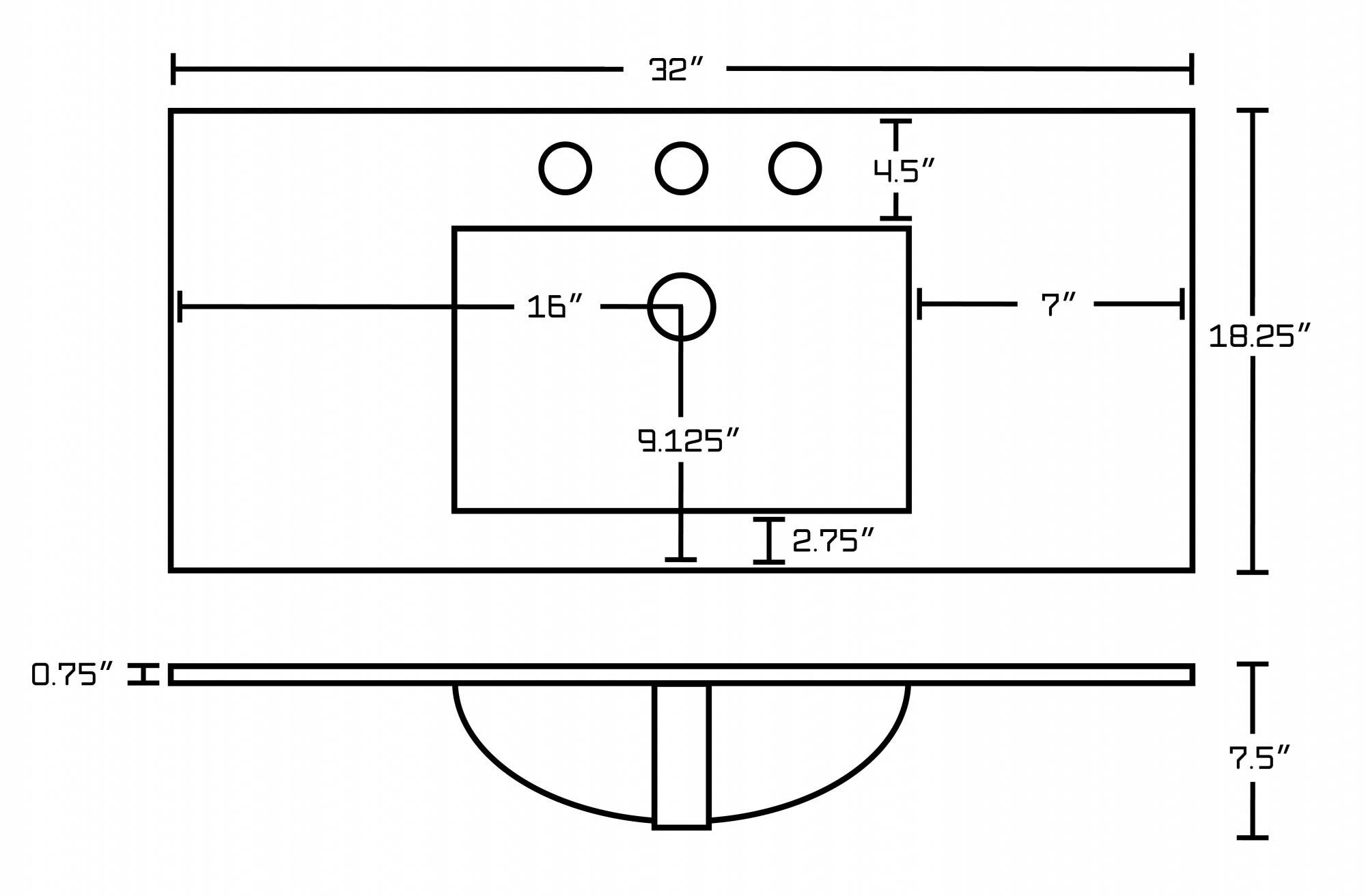 American Imaginations AI-10764 Birch Wood-Veneer Vanity Set In Distressed Antique Walnut With 8-in. o.c. CUPC Faucet