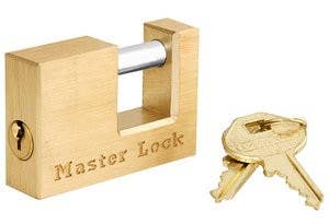 Master Lock 605DAT Solid Brass Coupler Latch Lock