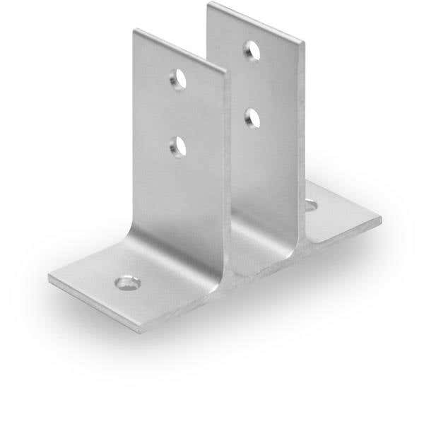Jacknob 1614 Urinal Screen Bracket 1" w/ Aluminum Material & Clear Anodized Finish