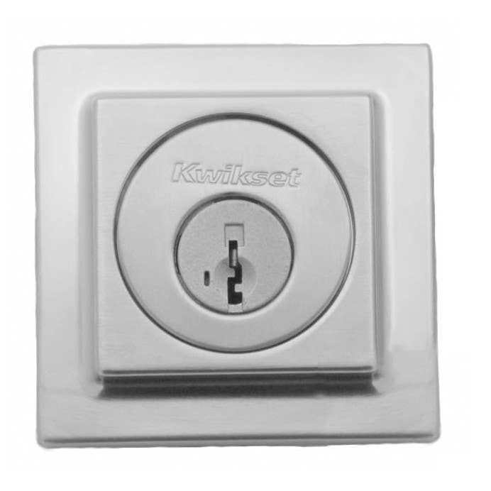 Kwikset 993SQT 26D SMT 282-828 Single Cylinder Contemporary Square Deadbolt with Smartkey in Satin Chrome