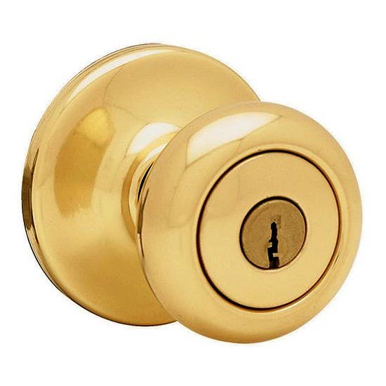 Kwikset 400V US3 KD 270-043 RCAL RCS Valiant Keyed Entry Knobset in Polished Brass