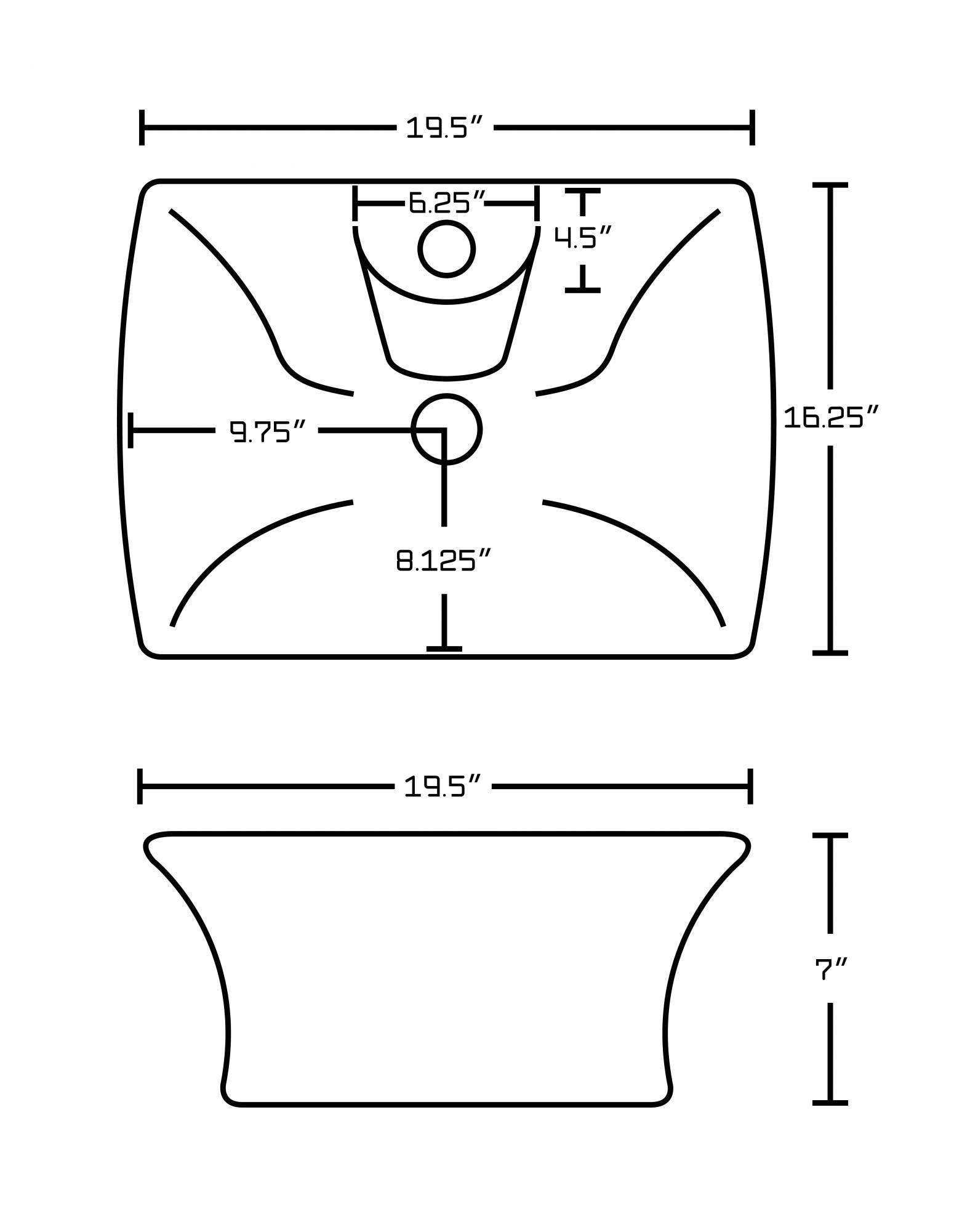 American imaginations AI-14929 Rectangle Vessel Set In White Color With Single Hole CUPC Faucet