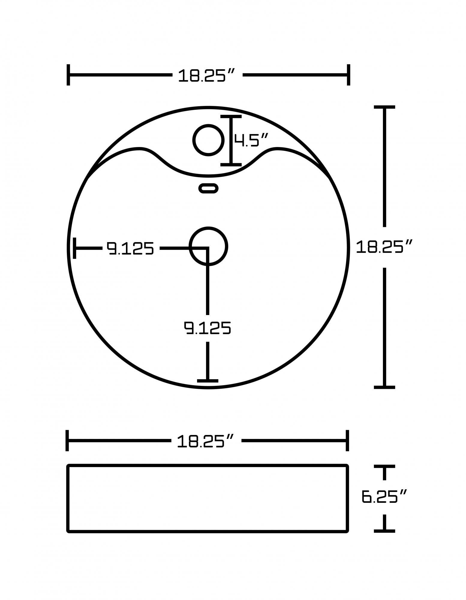 American imaginations AI-14947 Round Vessel Set In White Color With Single Hole CUPC Faucet