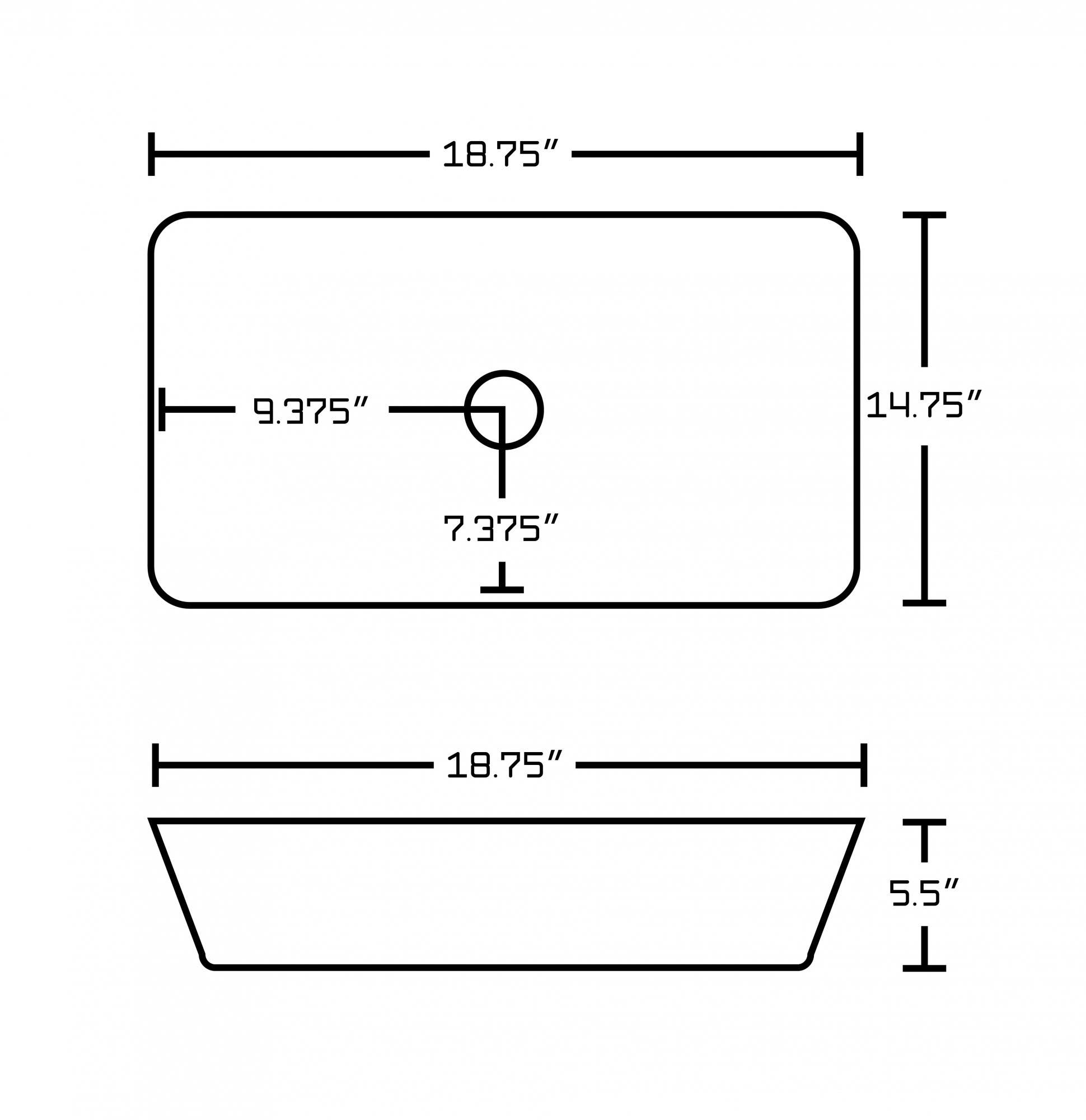 American imaginations AI-14955 Rectangle Vessel Set In White Color With Deck Mount CUPC Faucet