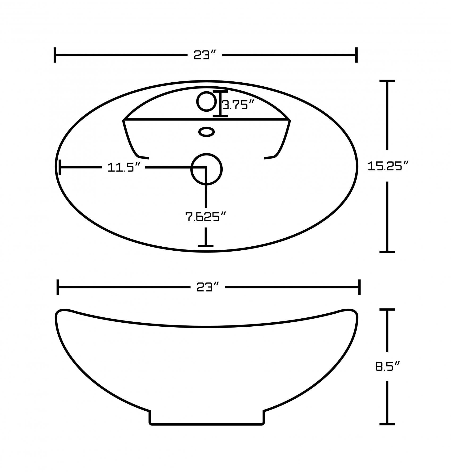 American imaginations AI-14960 Oval Vessel Set In White Color With Single Hole CUPC Faucet