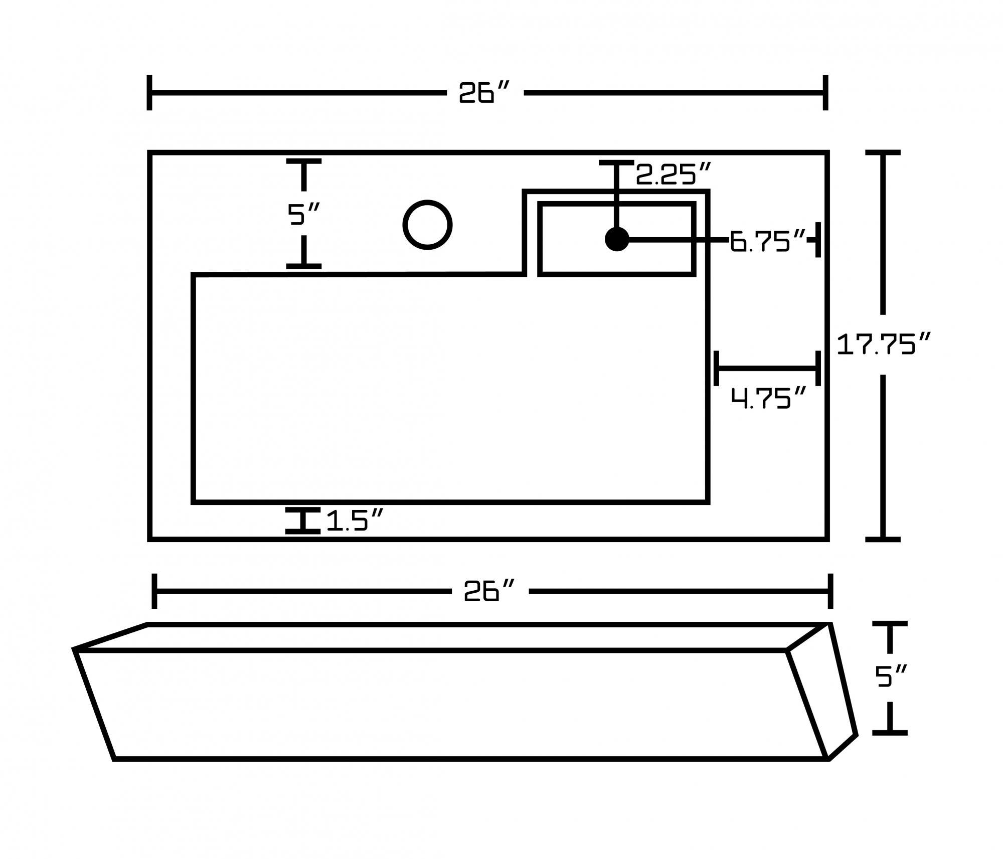 American imaginations AI-14984 Rectangle Vessel Set In White Color With Single Hole CUPC Faucet
