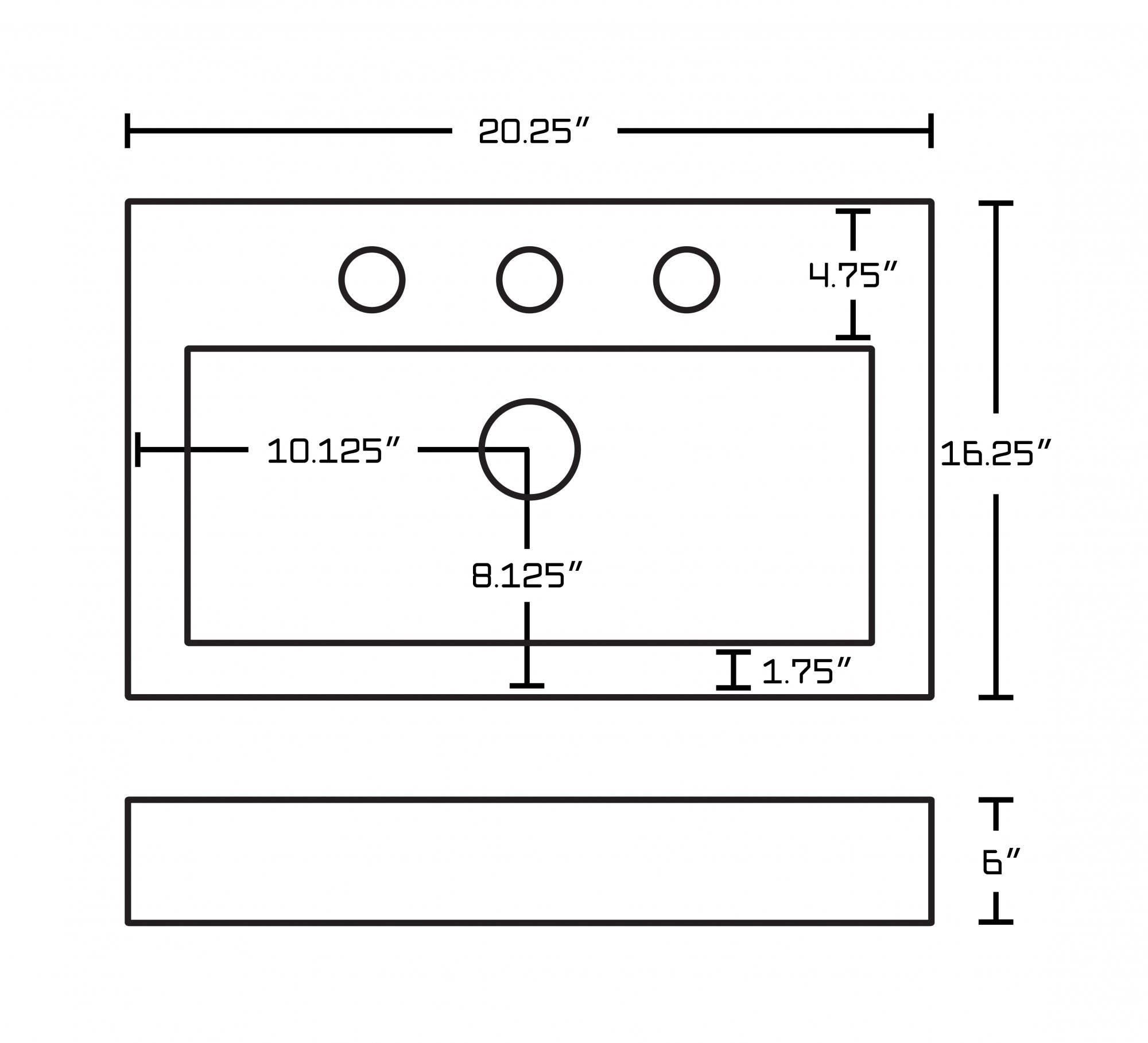 American imaginations AI-15053 Rectangle Vessel Set In White Color With 8-in. o.c. CUPC Faucet