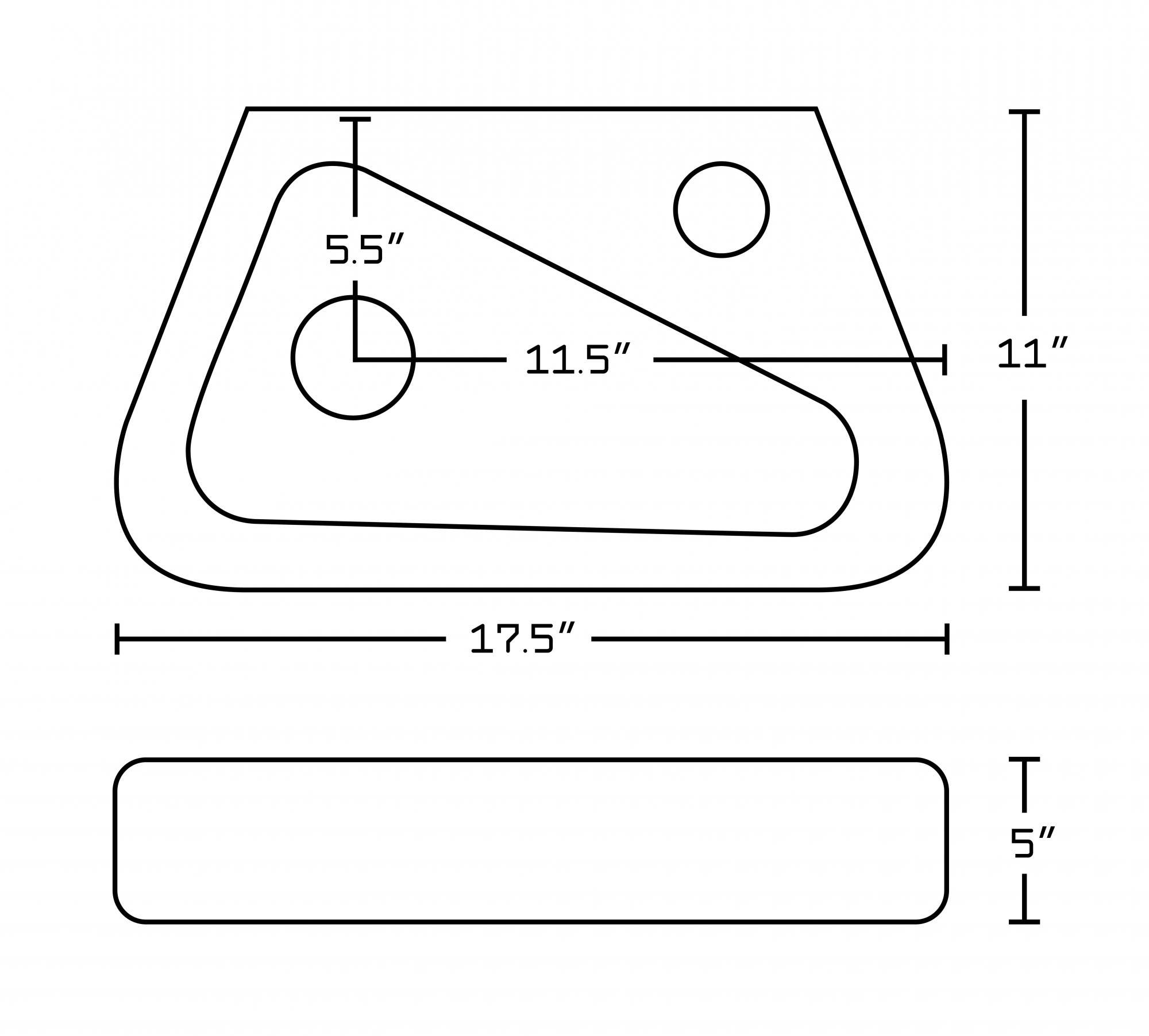 American imaginations AI-1766 17.5-in. W x 11-in. D Above Counter Unique Vessel In White Color For Single Hole Faucet