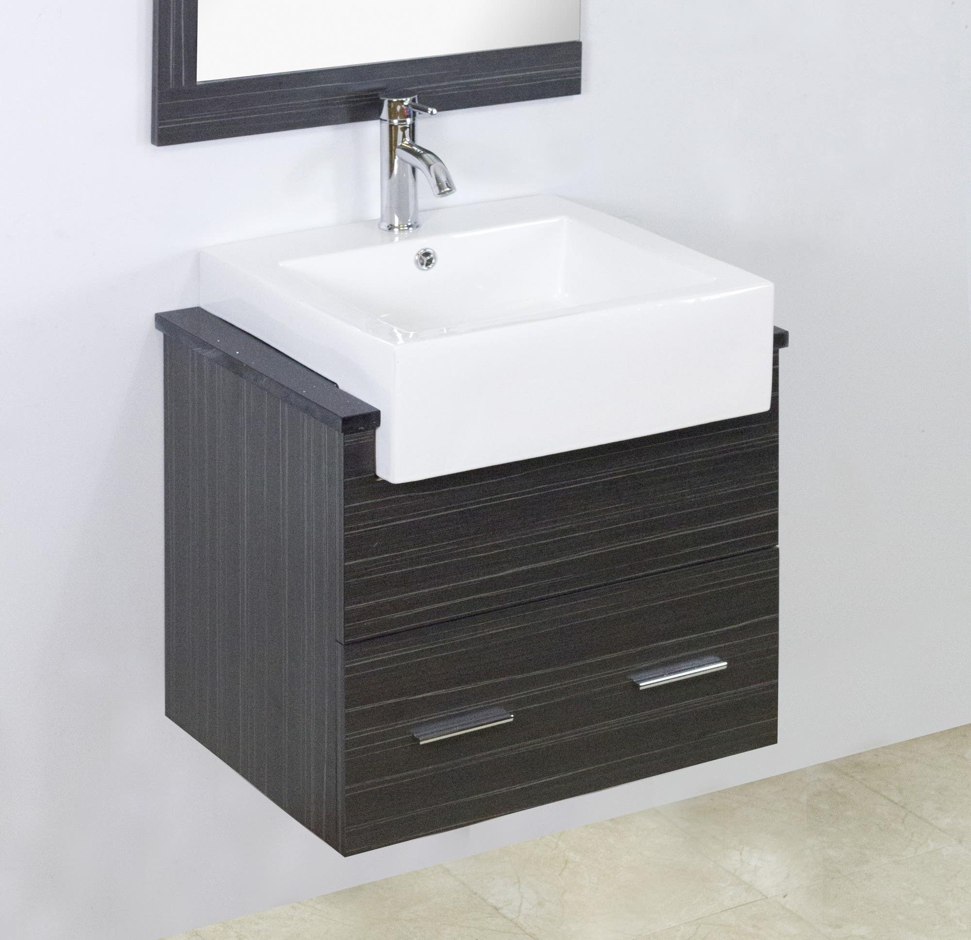 American imaginations AI-1582 23-in. W x 18-in. D Modern Wall Mount Plywood-Melamine Vanity Base Only In Dawn Grey