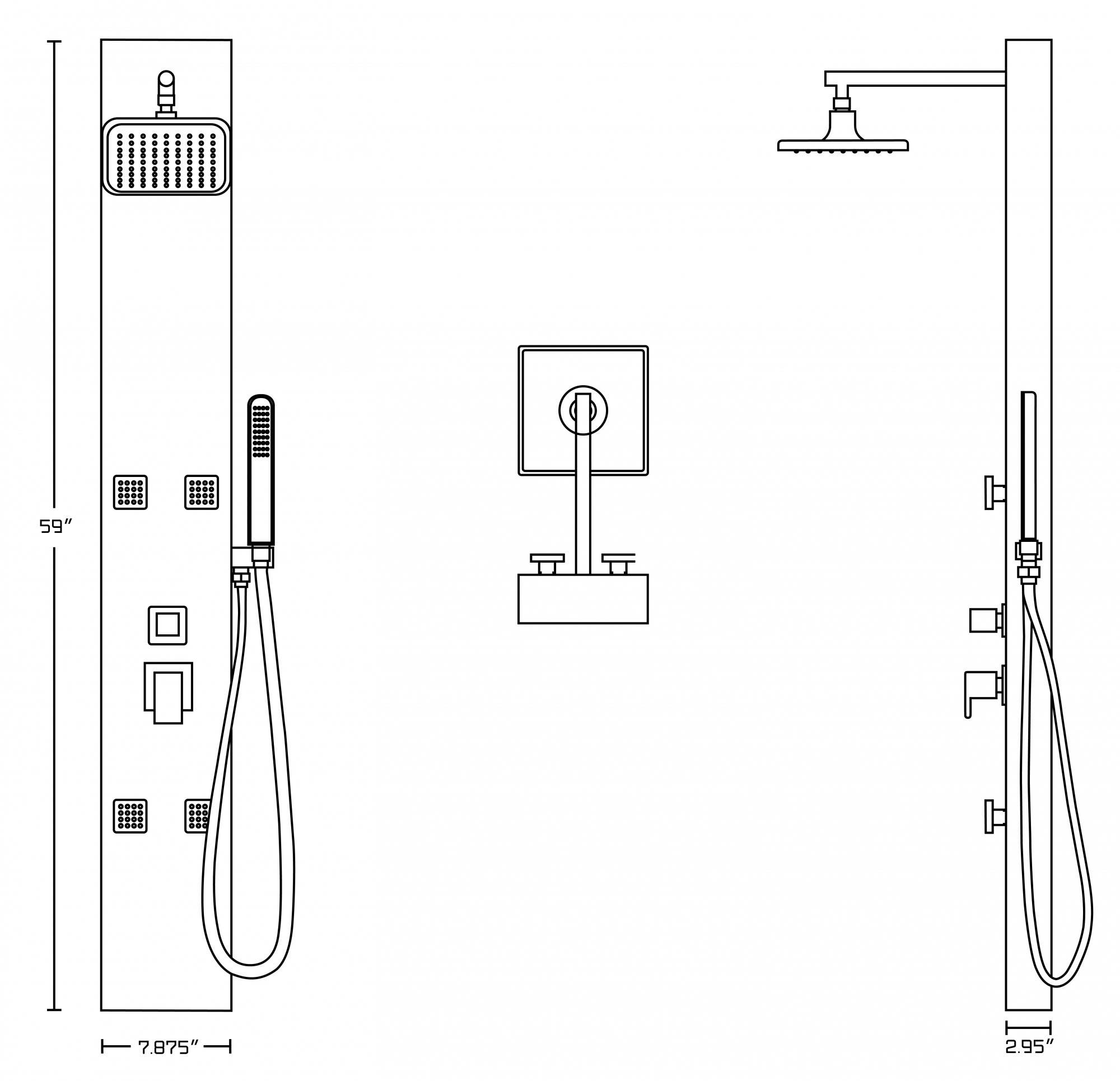 American imaginations AI-11042 Rectangle Wall Mount CUPC Approved Stainless Steel Shower Panel In Chrome Color