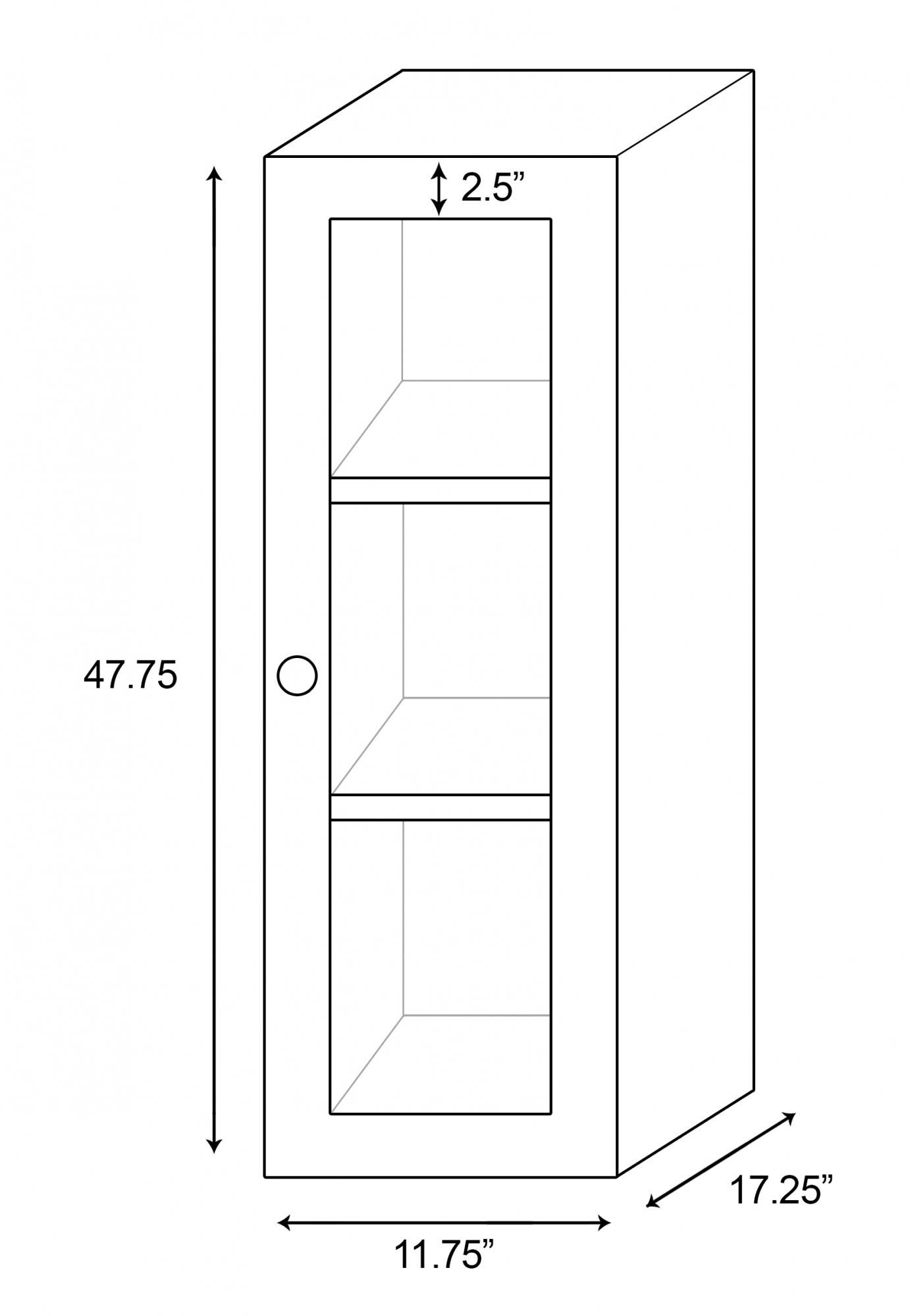 American imaginations AI-337 11.75-in. W x 47.75-in. H Transitional Birch Wood-Veneer Wall Curio In Coffee