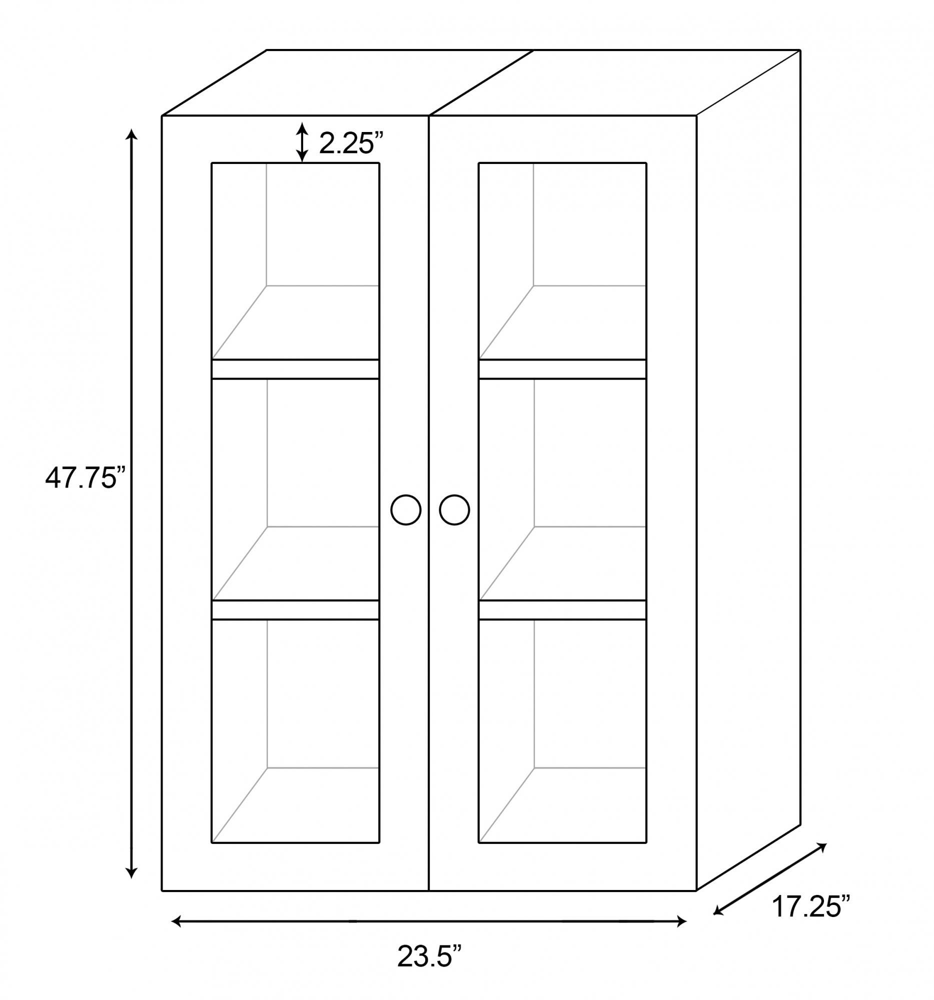 American imaginations AI-715 23.5-in. W x 47.75-in. H Transitional Birch Wood-Veneer Wall Curio In Coffee