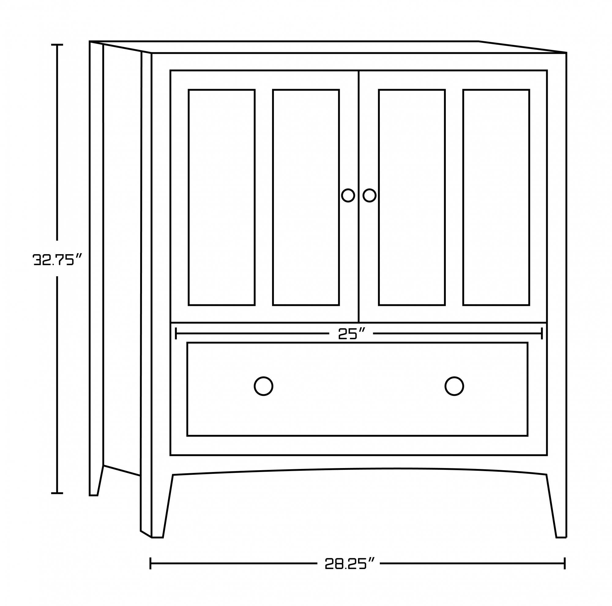 American imaginations AI-17464 Modern Plywood-Veneer Vanity Base Set Only In Walnut