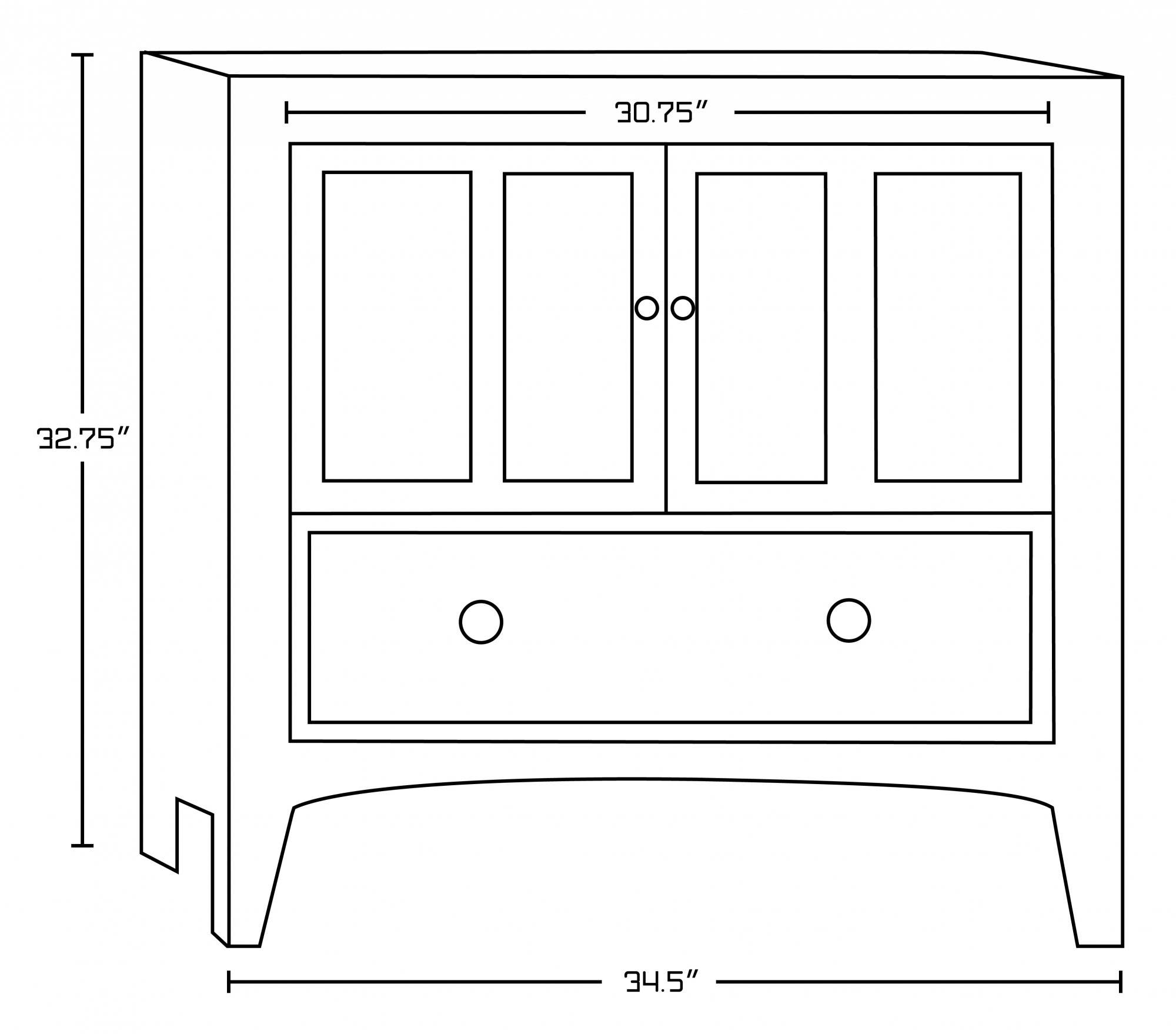 American imaginations AI-17465 Modern Plywood-Veneer Vanity Base Set Only In Walnut