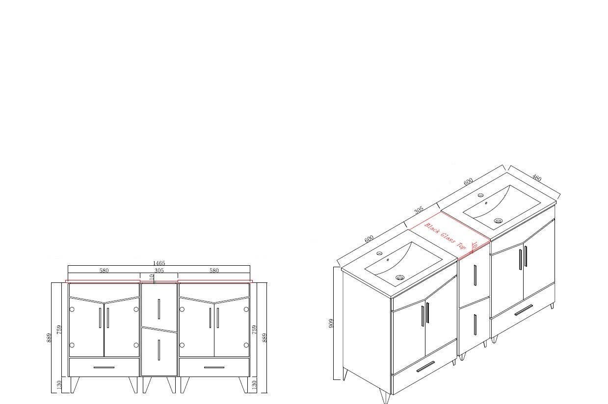 American imaginations AI-18134 Modern Plywood-Melamine Vanity Base Set Only In Dawn Grey