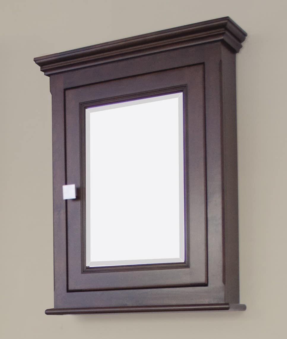 American imaginations AI-273 24-in. W x 30-in. H Traditional Birch Wood-Veneer Medicine Cabinet In Tobacco