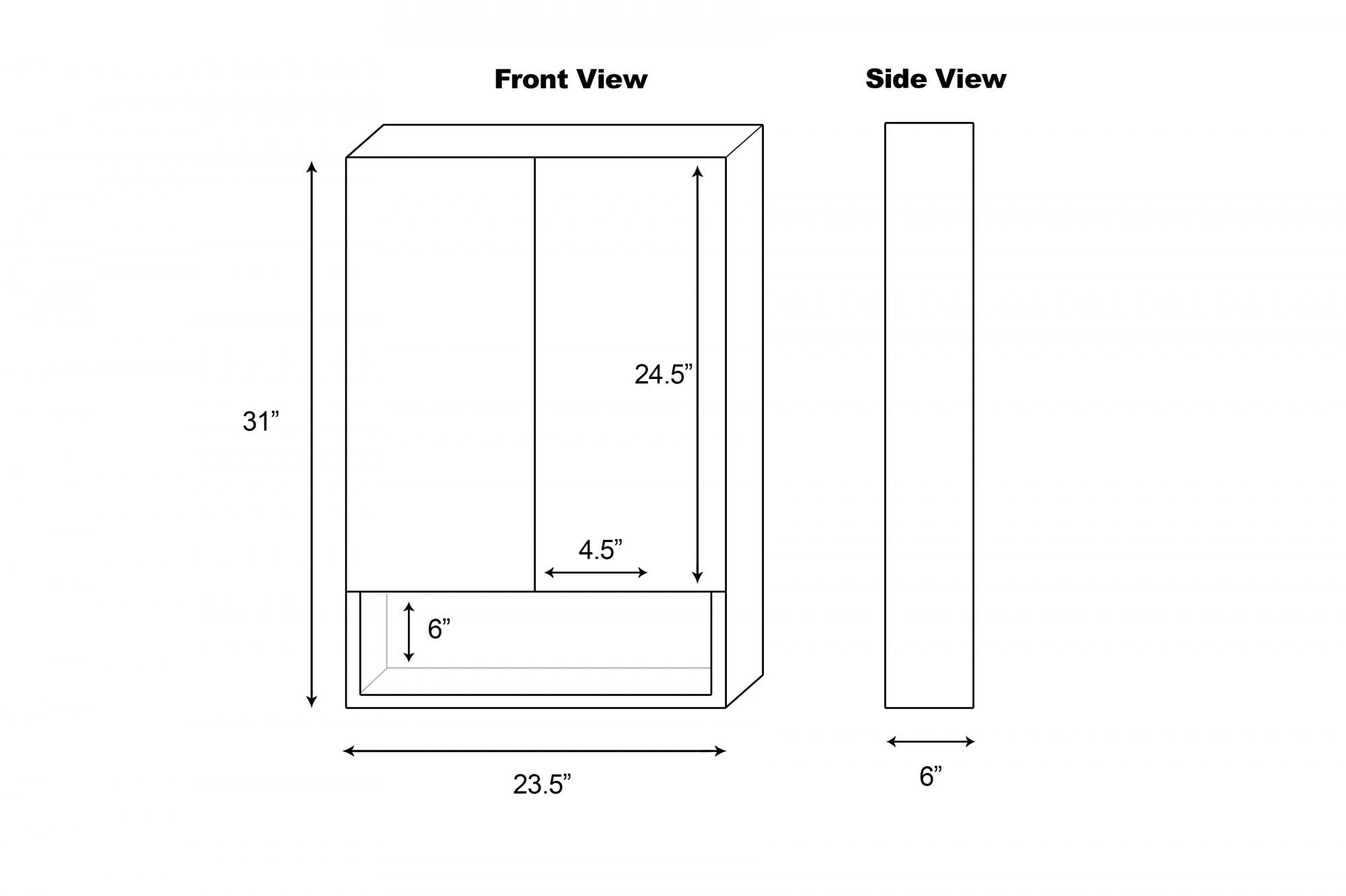 American imaginations AI-547 23.5-in. W x 31-in. H Modern Plywood-Veneer Medicine Cabinet In White
