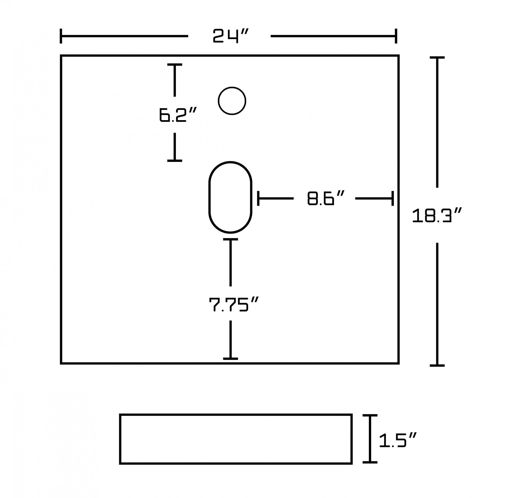 American imaginations AI-658 24-in. W x 18.3-in. D Quartz Top In Black Galaxy Color For Deck Mount Faucet